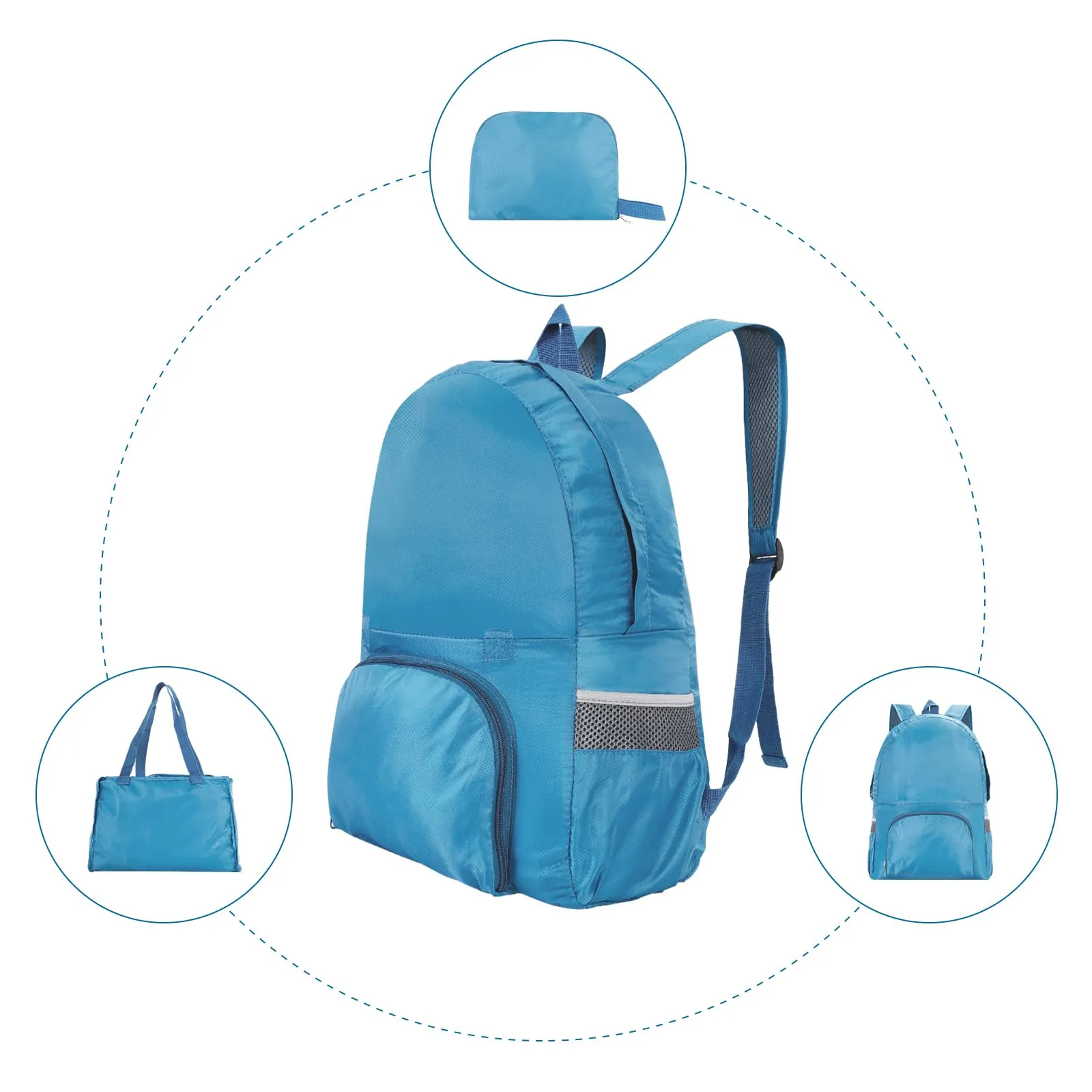 AiQInu Zaino Pieghevole Ultraleggero Impermeabile Unisex (Verde Scuro) - immagine 2