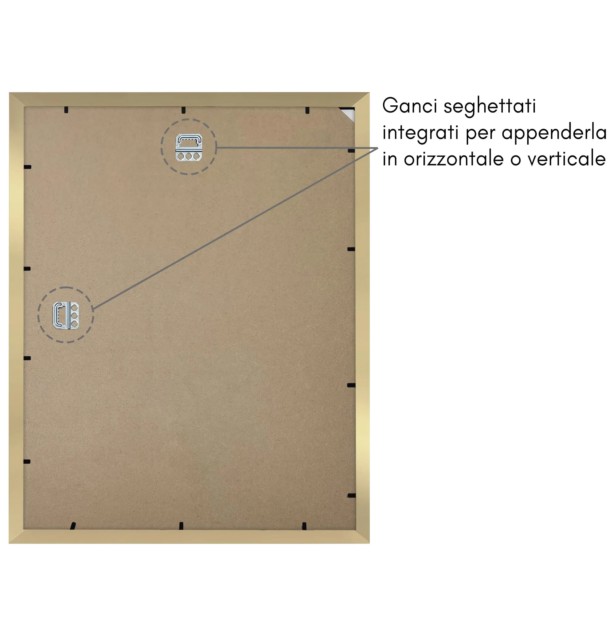 Americanflat Cornice Oro 35x45 cm con Passepartout 25x35 cm in Legno MDF - immagine 8