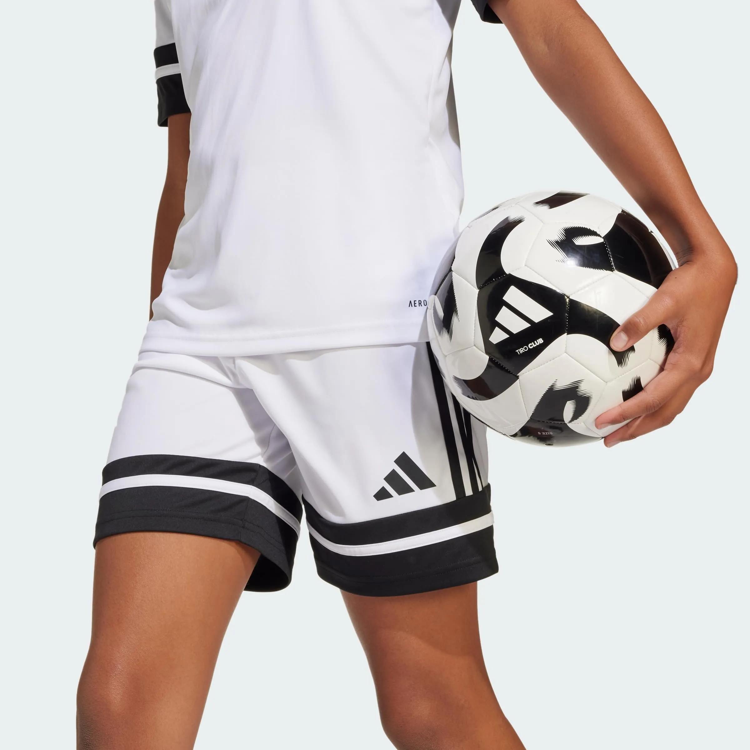 adidas Kids Squadra 25 Junior Shorts - White/Black - JJ2422 - immagine 2