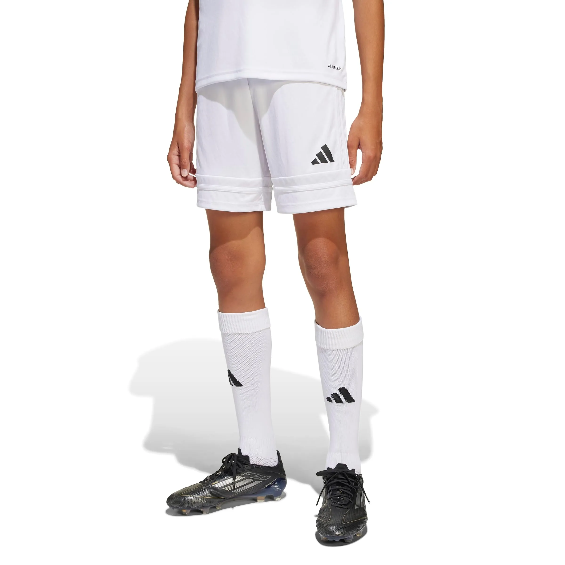 adidas Squadra 25 Kids Shorts - White/White/Black - JJ2423 - immagine 4