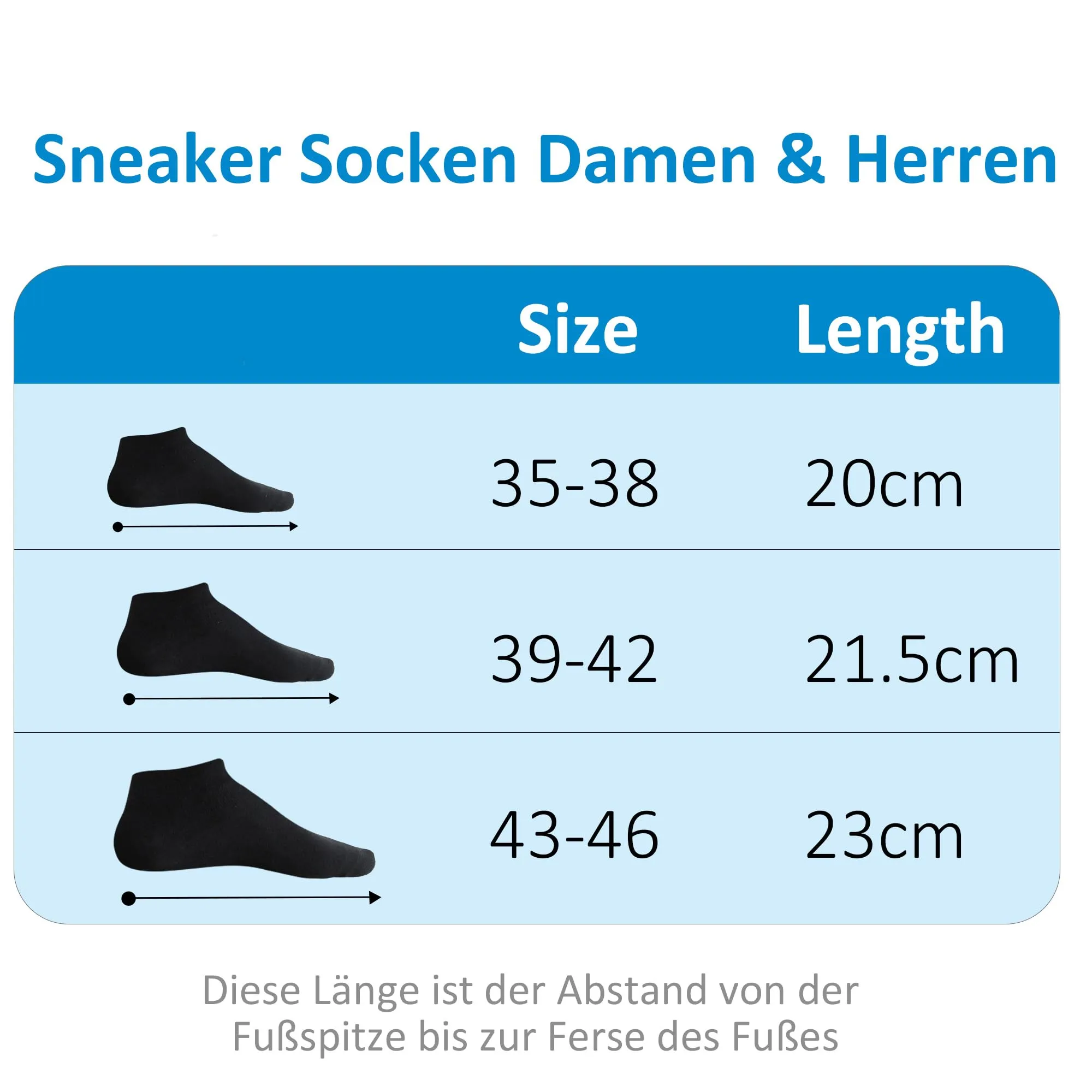 Lakpoau Calzini Corti Sportivi Unisex in Cotone Traspirante, 12 Paia, 43-46, Neri ZD2301 - immagine 7