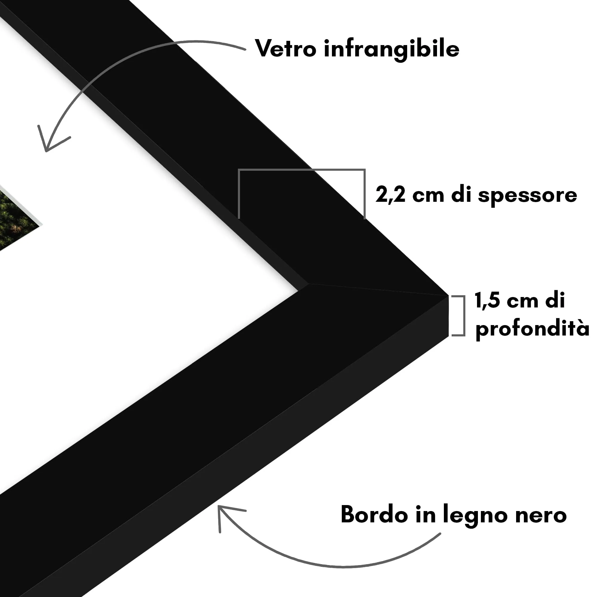 Americanflat Cornice in Legno MDF Nera 25x35 cm con Passepartout 18x24 cm - immagine 3