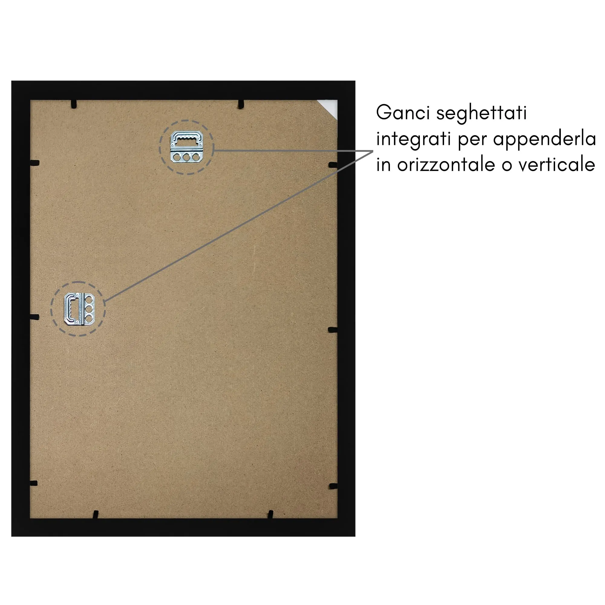 Americanflat Cornice in Legno MDF Nera 25x35 cm con Passepartout 18x24 cm - immagine 5
