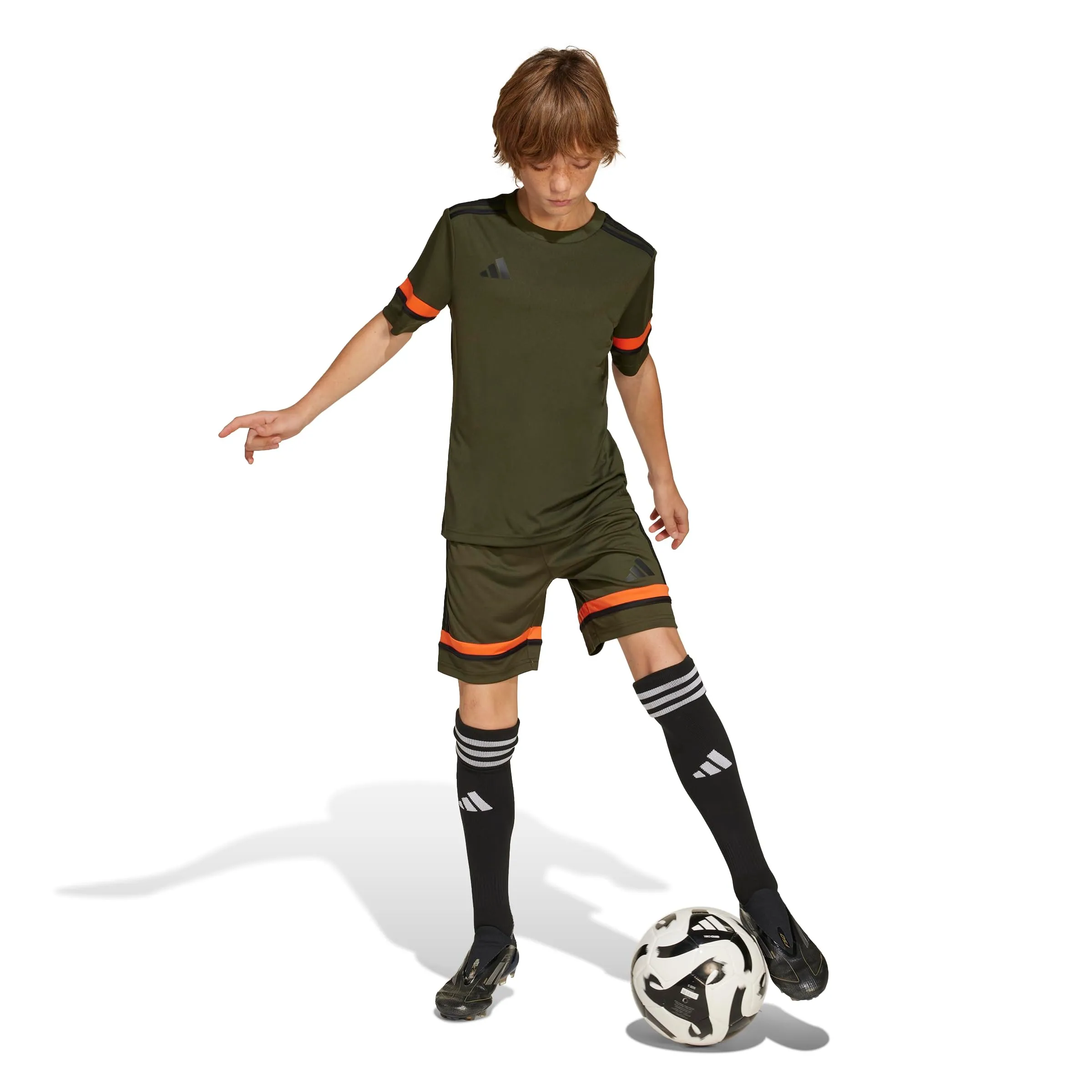 adidas Squadra 25 Shorts Kids - Night Cargo/Black/Semi Impact Orange - immagine 4