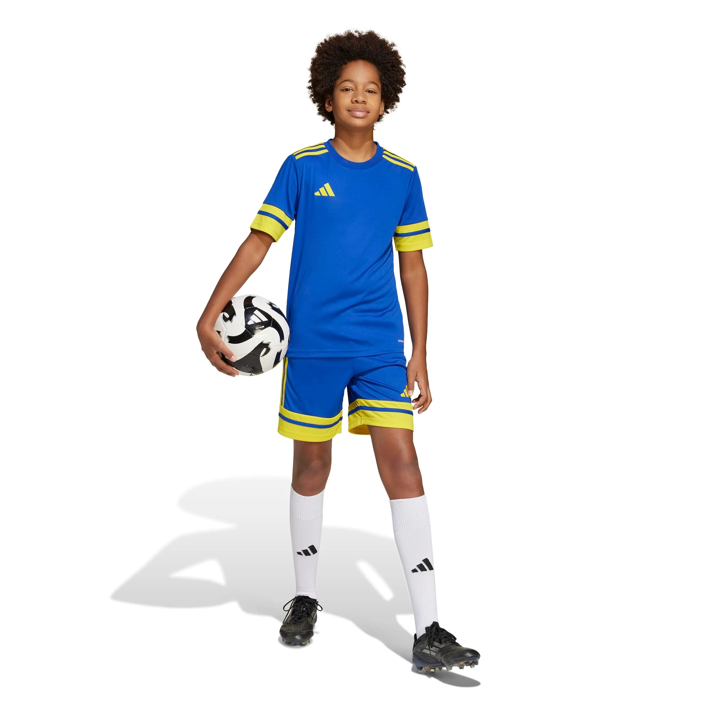 Adidas Pantaloncini Corti Squadra25 Unisex per Bambini - Team Royal Blue/Team Yellow - immagine 7