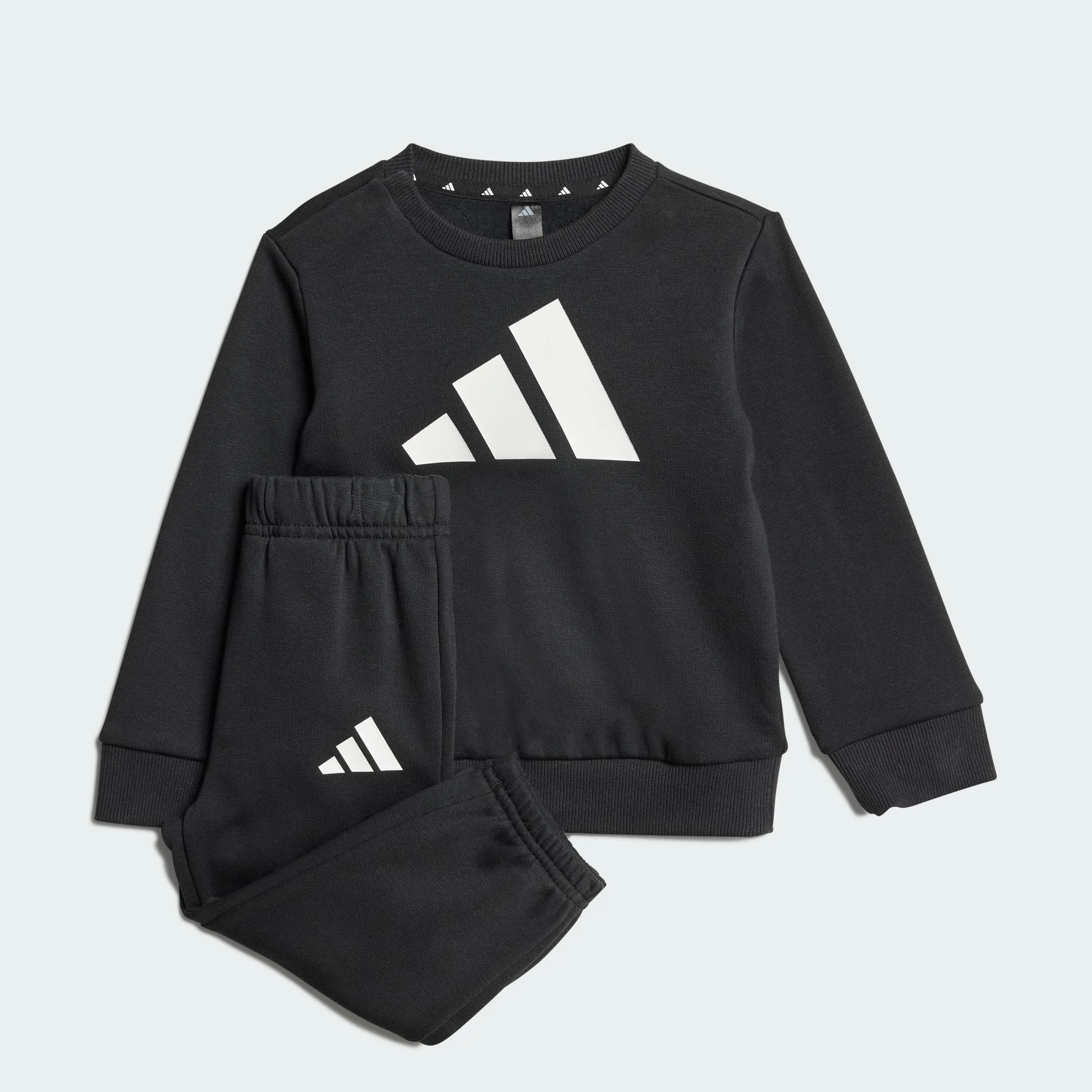 adidas Bimbi Big Logo Essentials Jogger Track Suit, Black/White, 6-9 Months - immagine 4