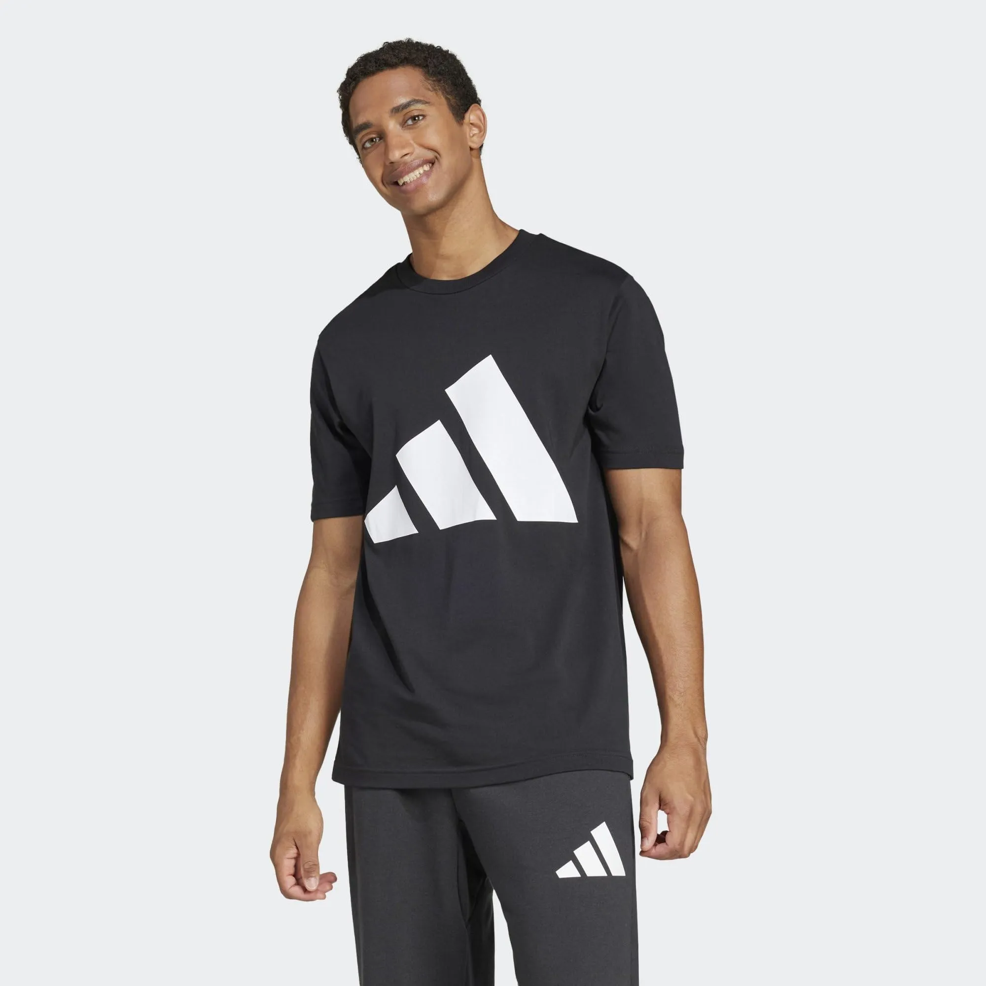 adidas Essentials Big Logo Single Jersey Shirt - Black/White, XS - immagine 2