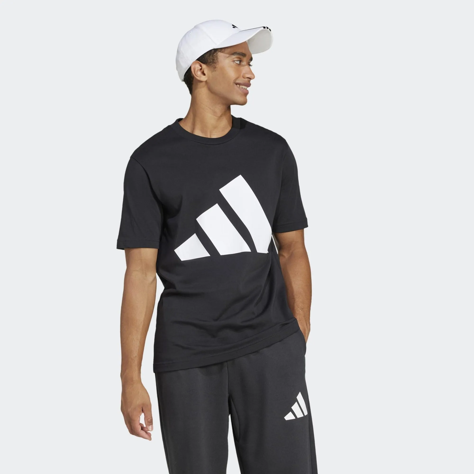 adidas Essentials Big Logo Single Jersey Shirt - Black/White, XS - immagine 6