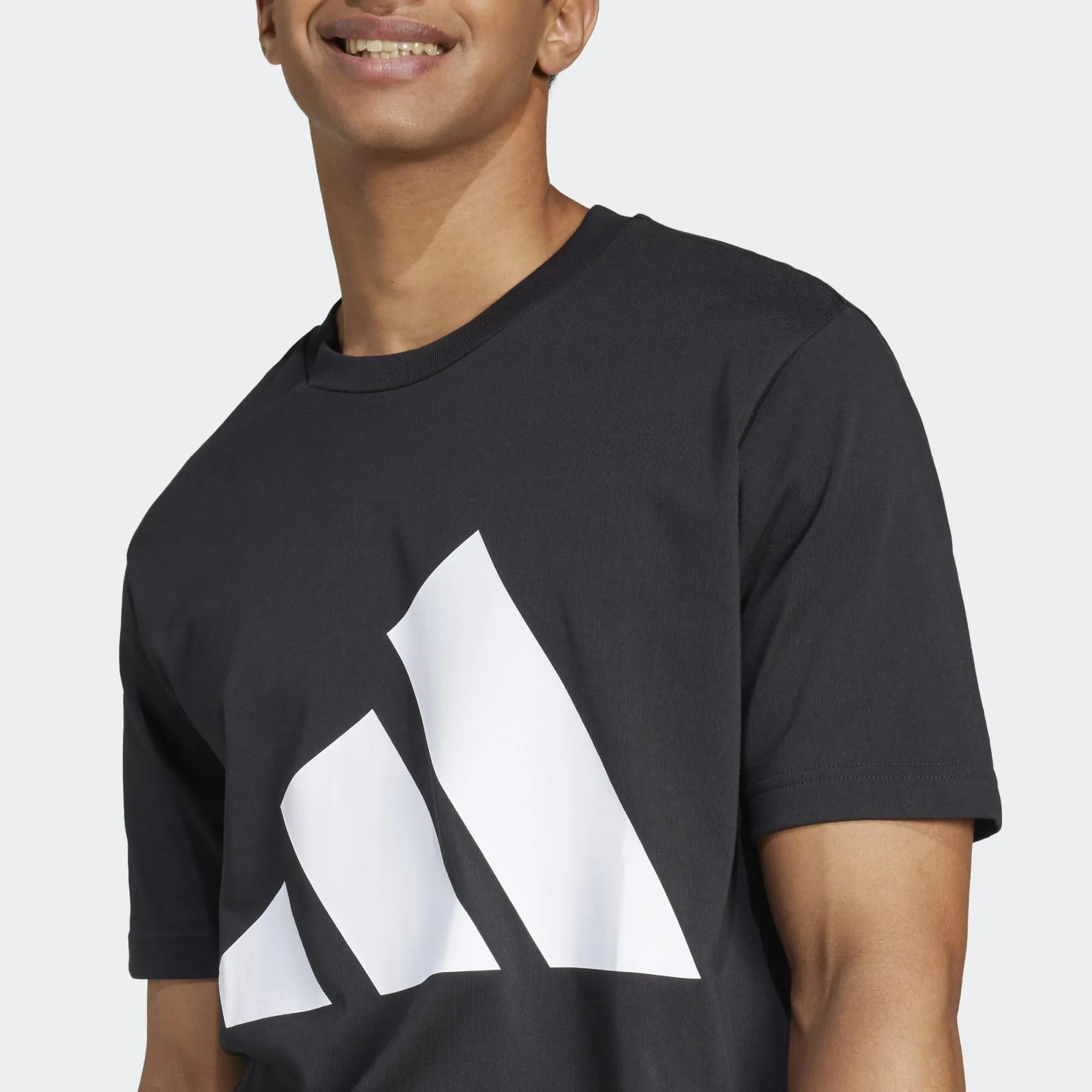 adidas Essentials Big Logo Single Jersey Shirt - Black/White, XS - immagine 7