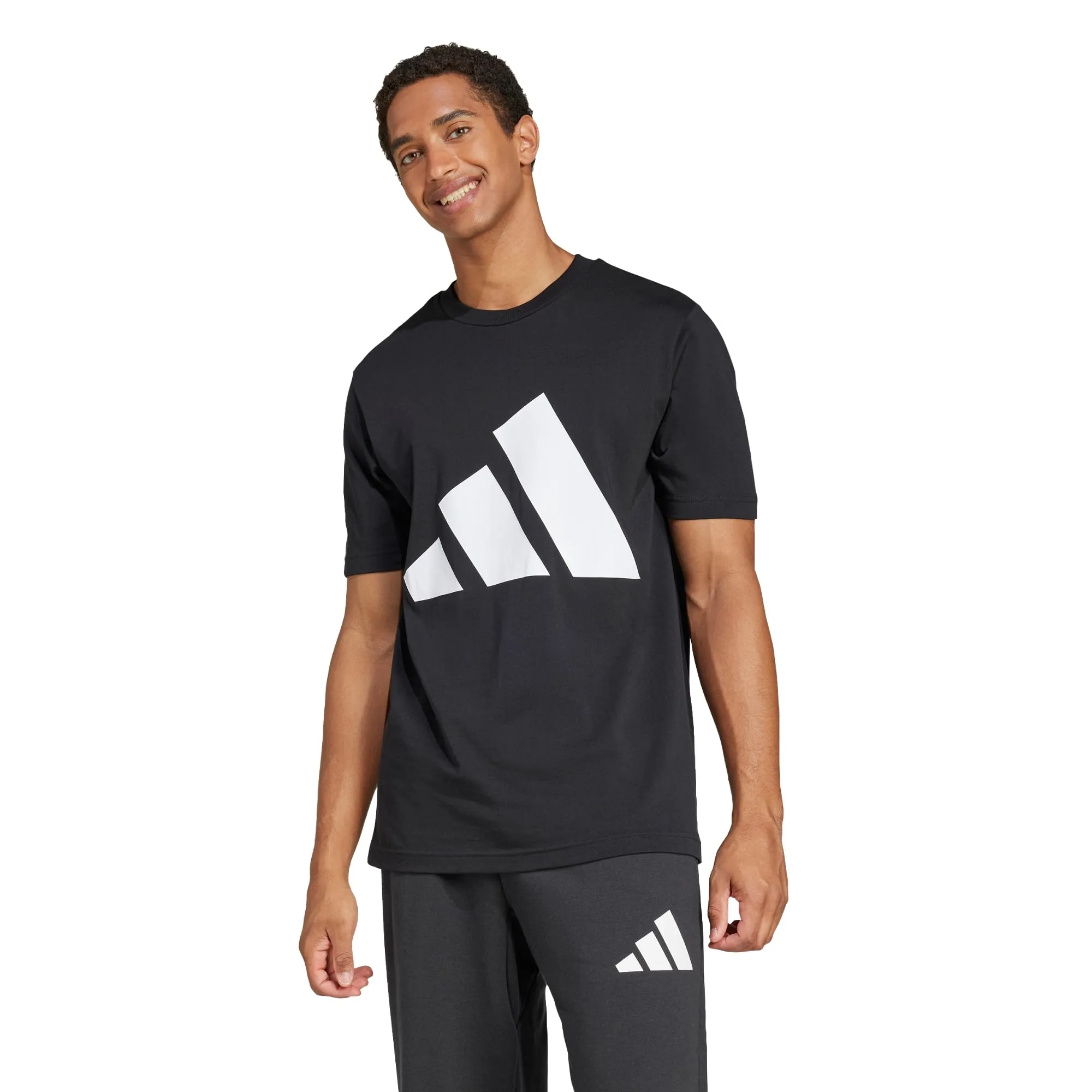 adidas Essentials Big Logo Single Jersey Shirt - Black/White - L - immagine 2