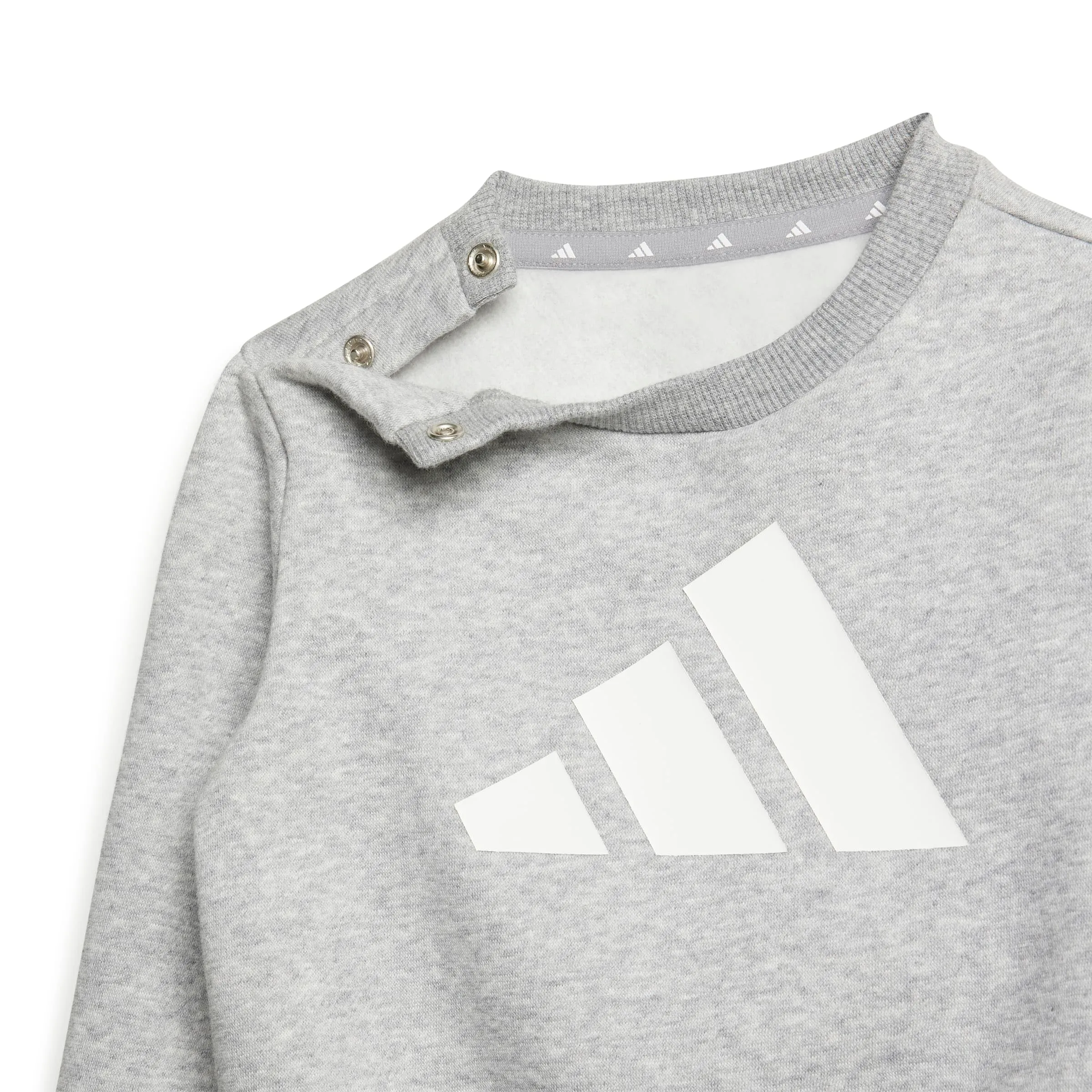 adidas Bimbi Big Logo Essentials Jogger Track Suit, Medium Grey Heather/White, 12-18 Months - immagine 2