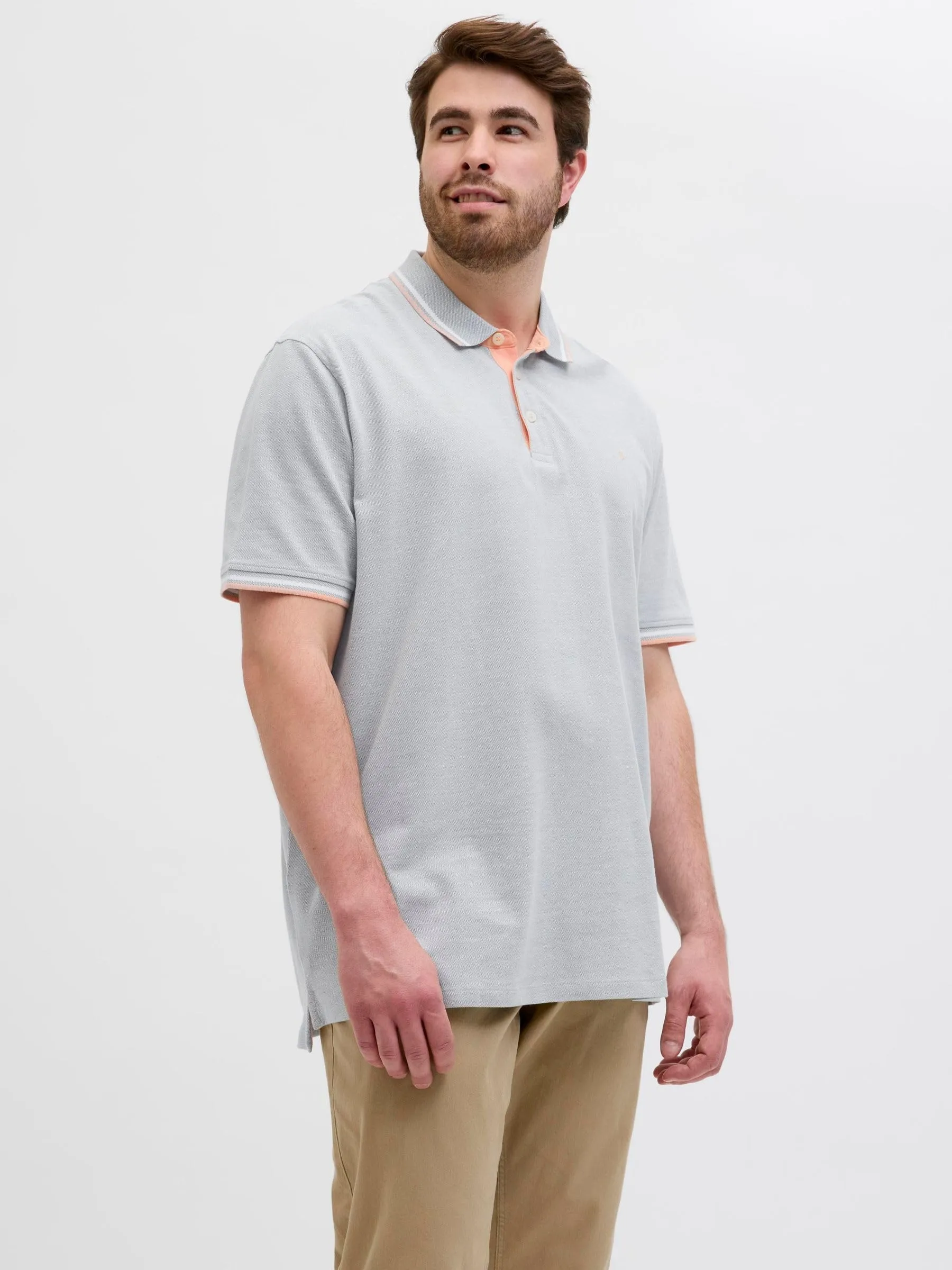 JACK & JONES Plus JJEPAULOS Polo SS Noos Pls, Verde Iceberg, 5XL - immagine 2