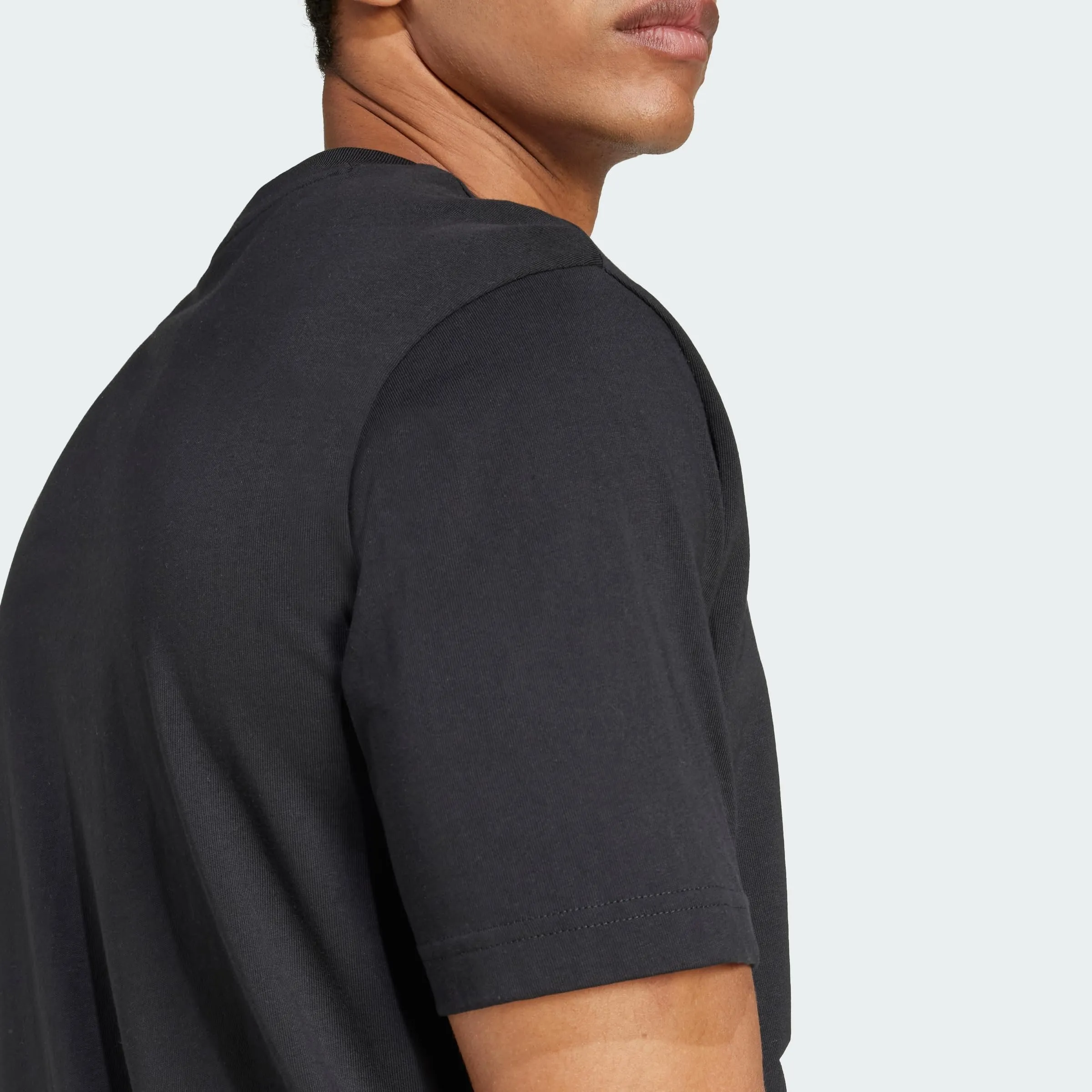 adidas Essentials Big Logo Single Jersey Shirt, Black/White, M - immagine 8