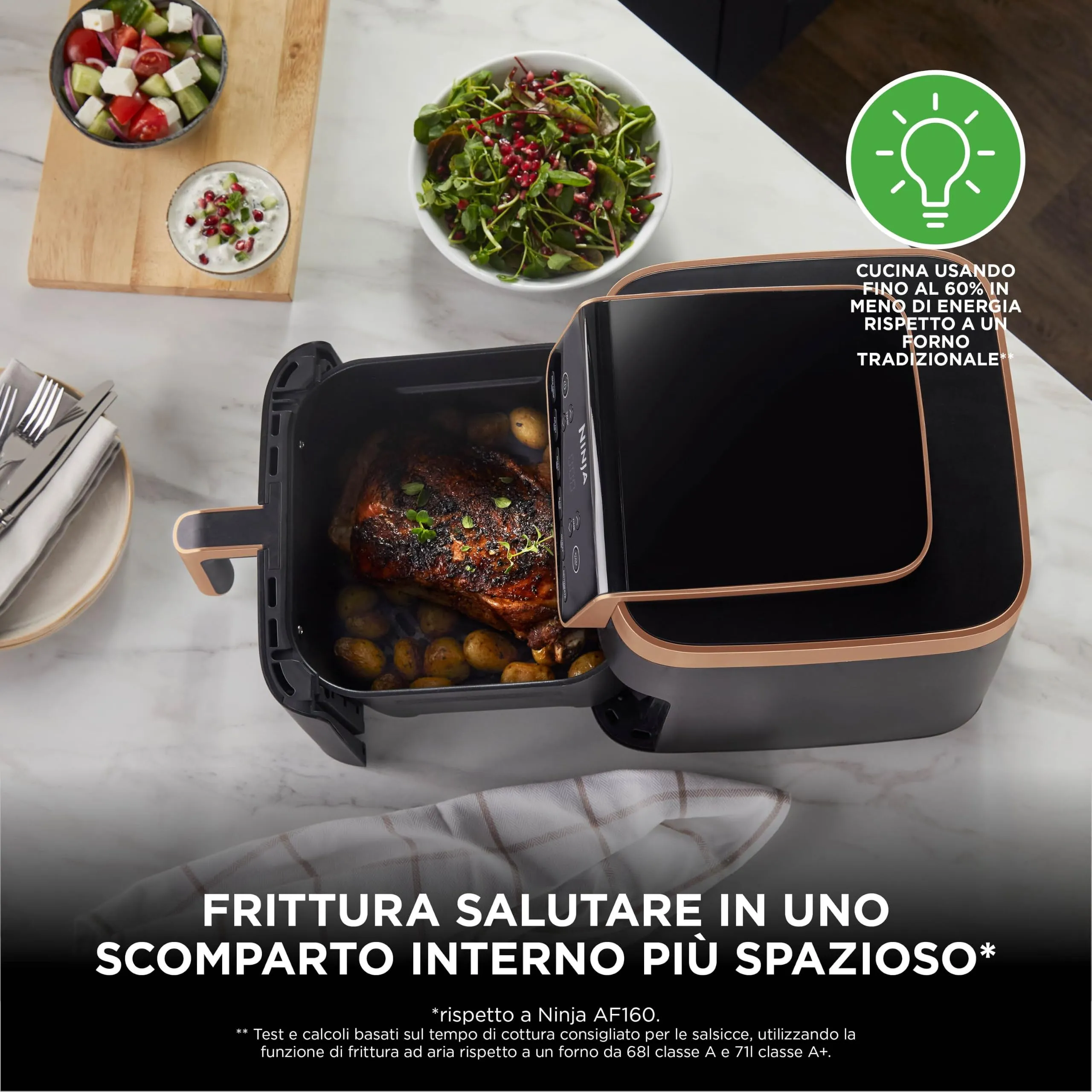 Ninja Max Pro Friggitrice ad Aria 6,2L Nero/Rame AF180EUCP - immagine 3