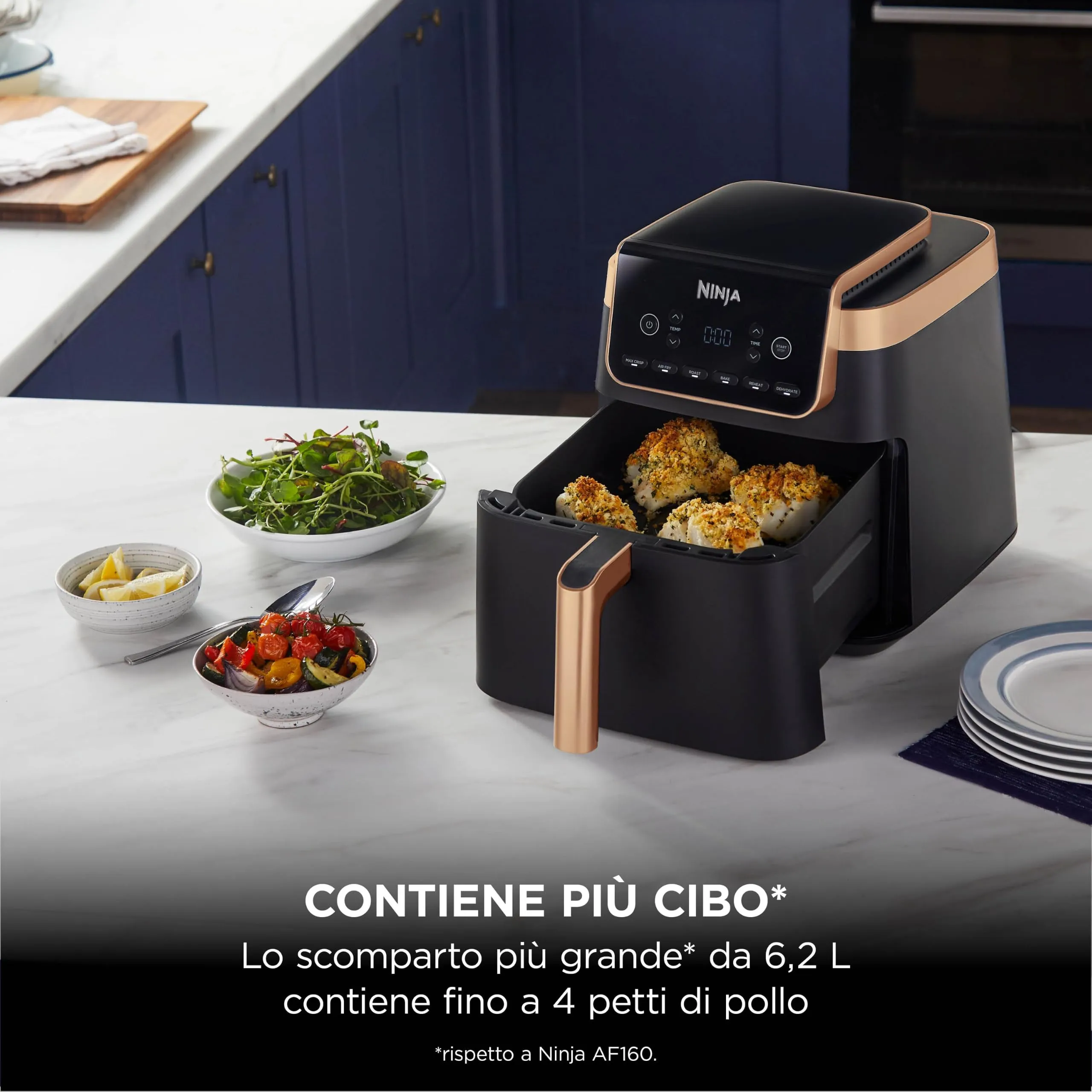 Ninja Max Pro Friggitrice ad Aria 6,2L Nero/Rame AF180EUCP - immagine 4