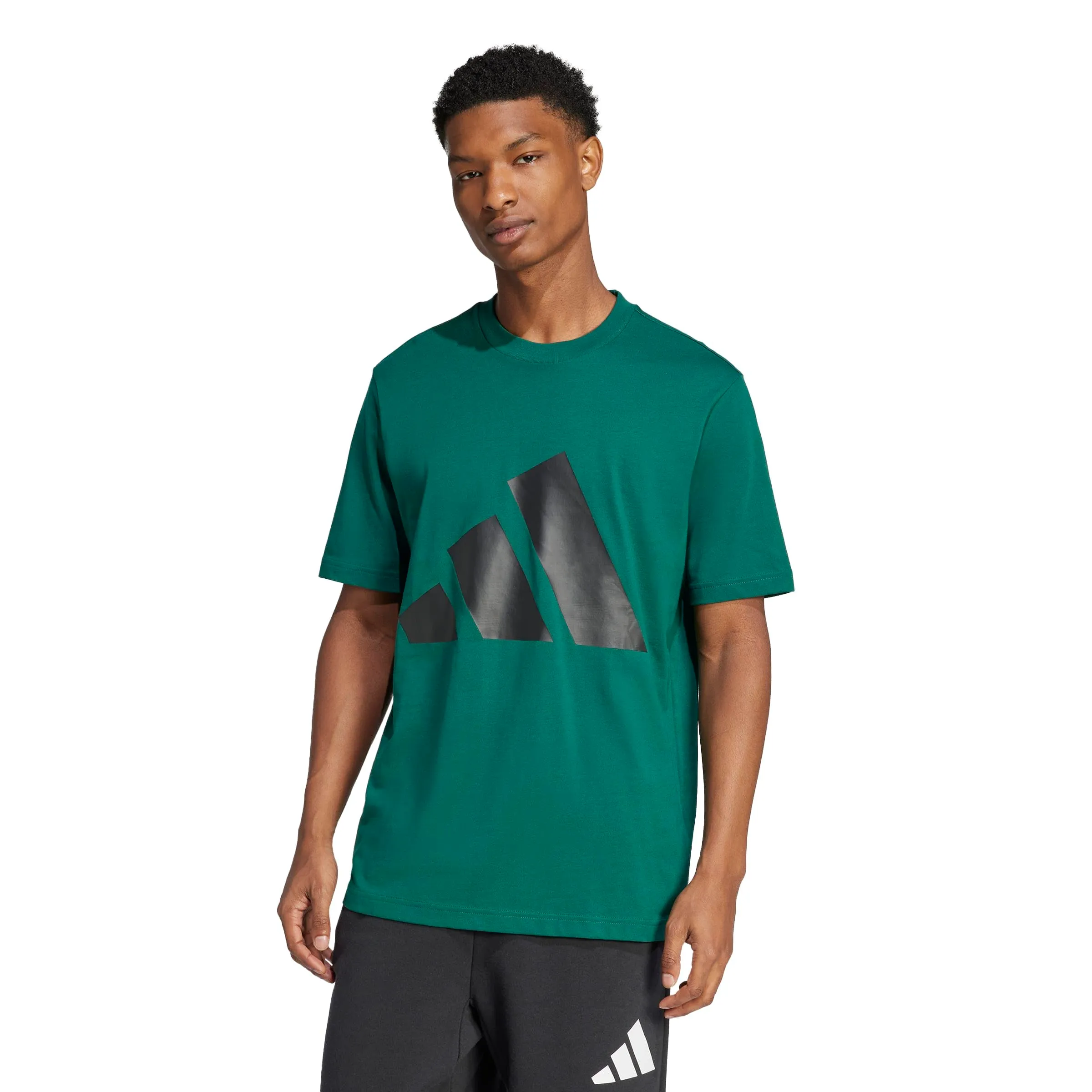 adidas Essentials Big Logo Single Jersey Shirt - Collegiate Green/Black, XS - immagine 2