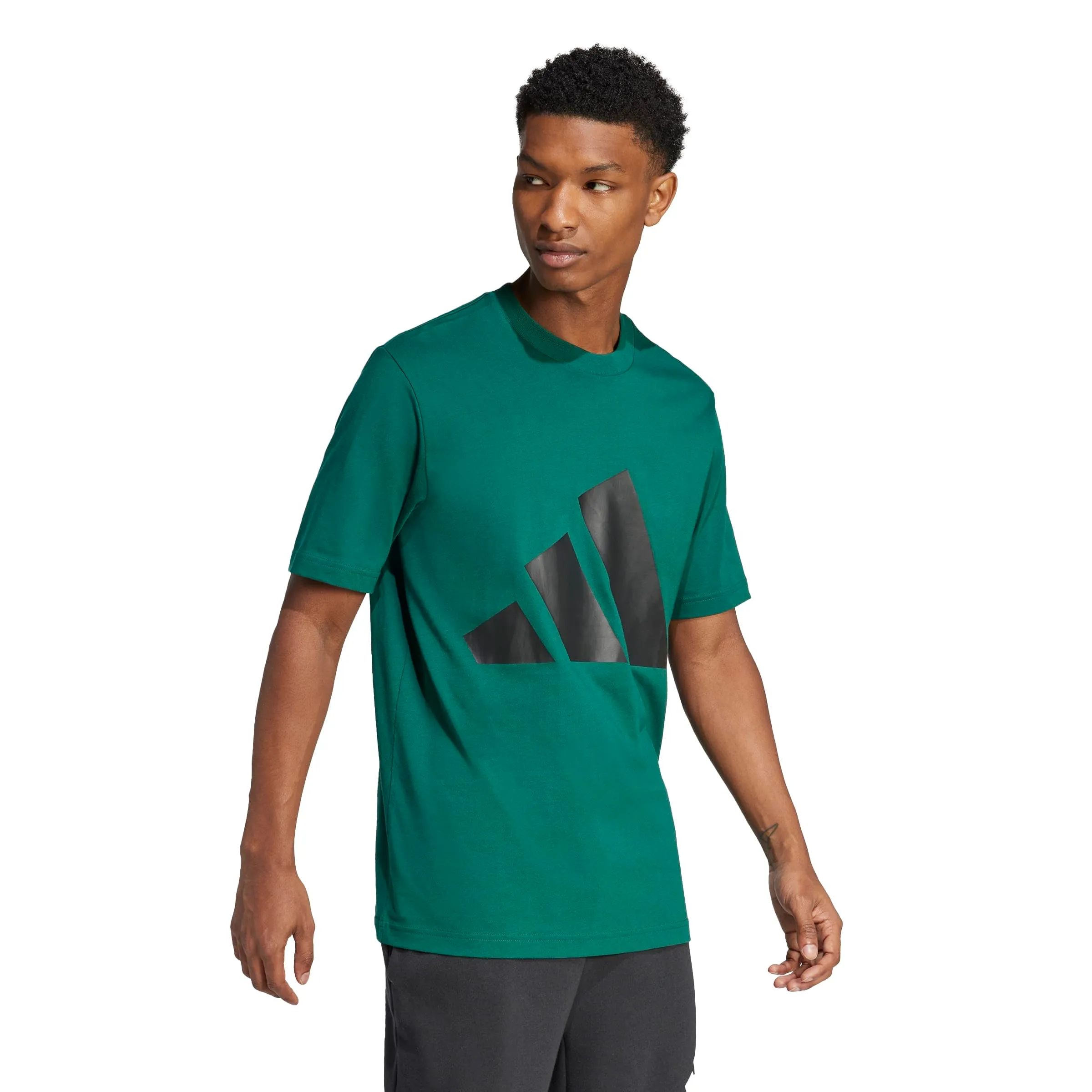 adidas Essentials Big Logo Single Jersey Shirt - Collegiate Green/Black, XS - immagine 3