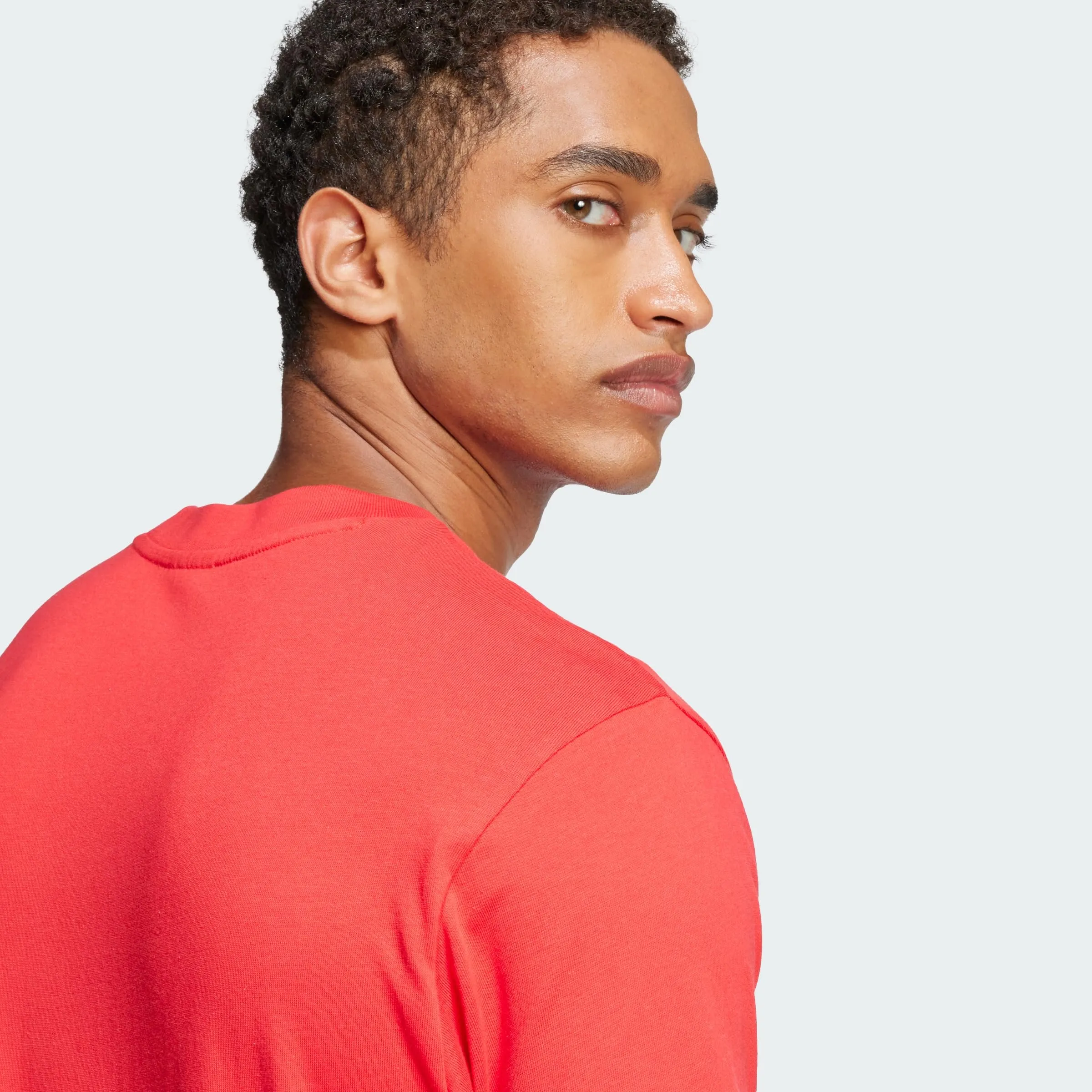 adidas Essentials Big Logo Single Jersey Shirt - Pure Ruby/Black, S - immagine 4