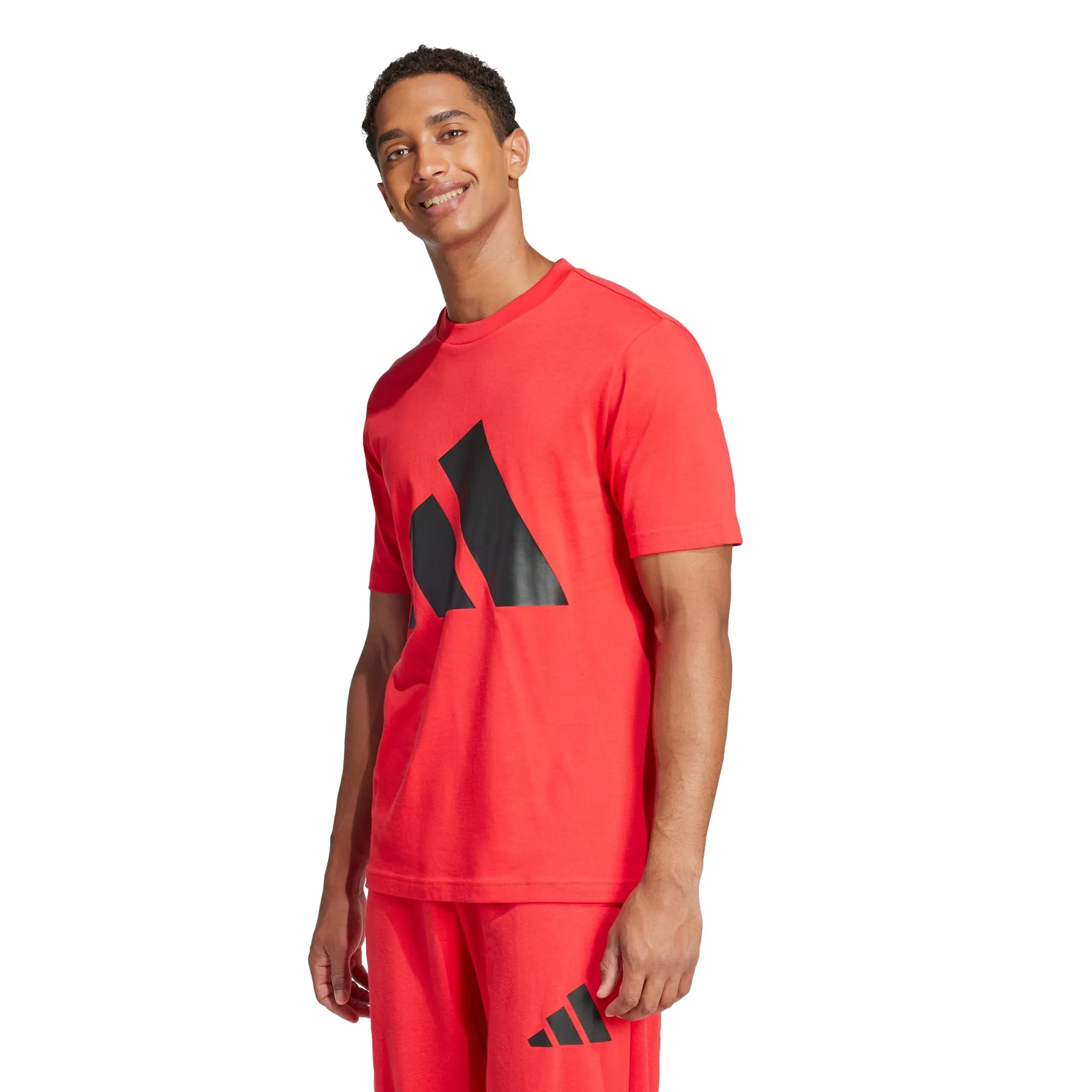 adidas Essentials Big Logo Single Jersey Shirt - Pure Ruby/Black, XL - immagine 2