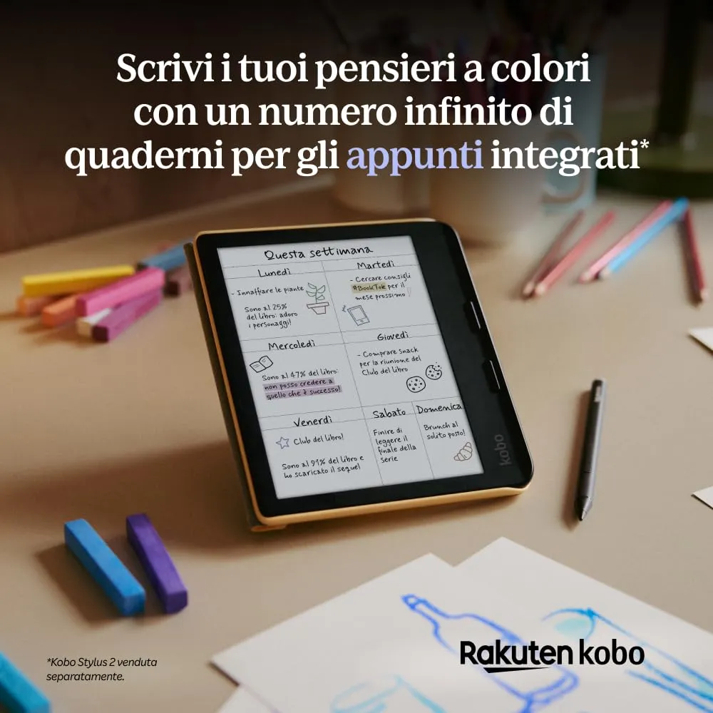 Kobo Libra Colour eReader, 7” E Ink Kaleido 3 Color Display, 32 GB, Bianco - immagine 5