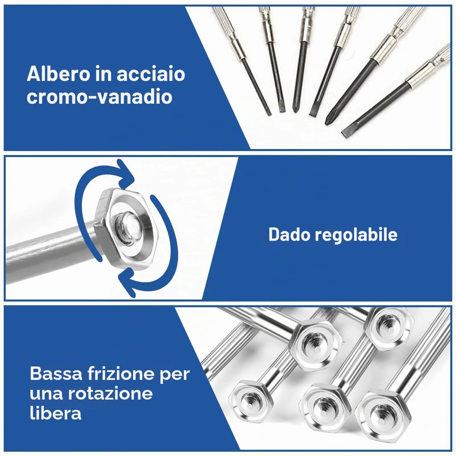 Haizibo Set di Cacciaviti di Precisione 6 in 1 per Occhiali e Orologi - immagine 3