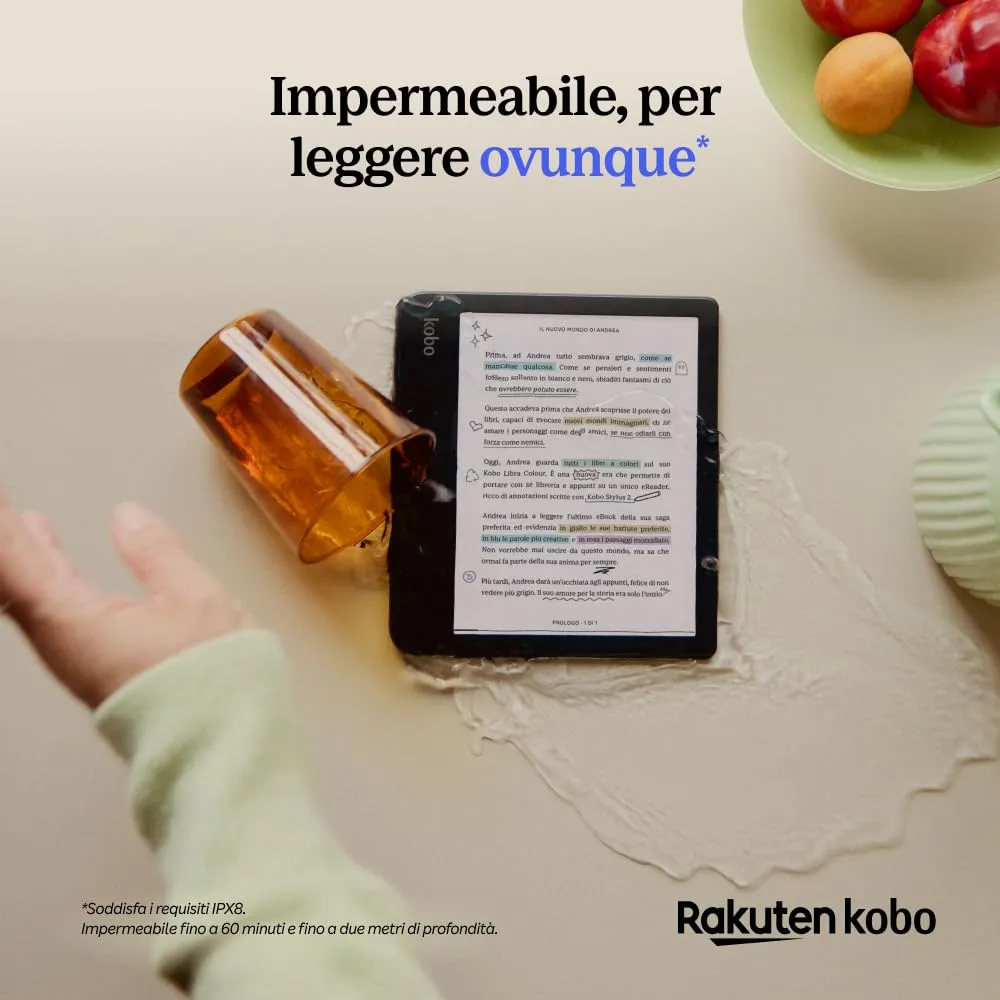 Kobo Libra Colour eReader 7" E Ink Kaleido 3 Color Display (Nero) - immagine 7