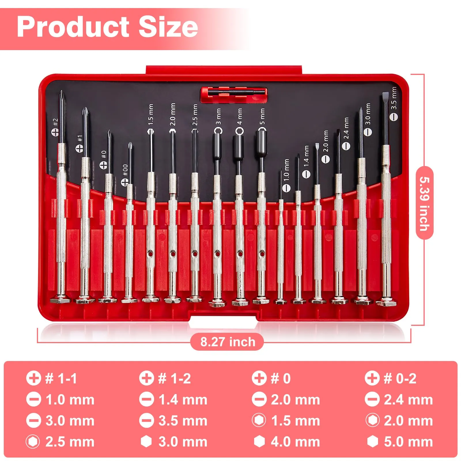 Haizibo Set di Cacciaviti di Precisione 16 in 1 per Occhiali e Orologi - immagine 5