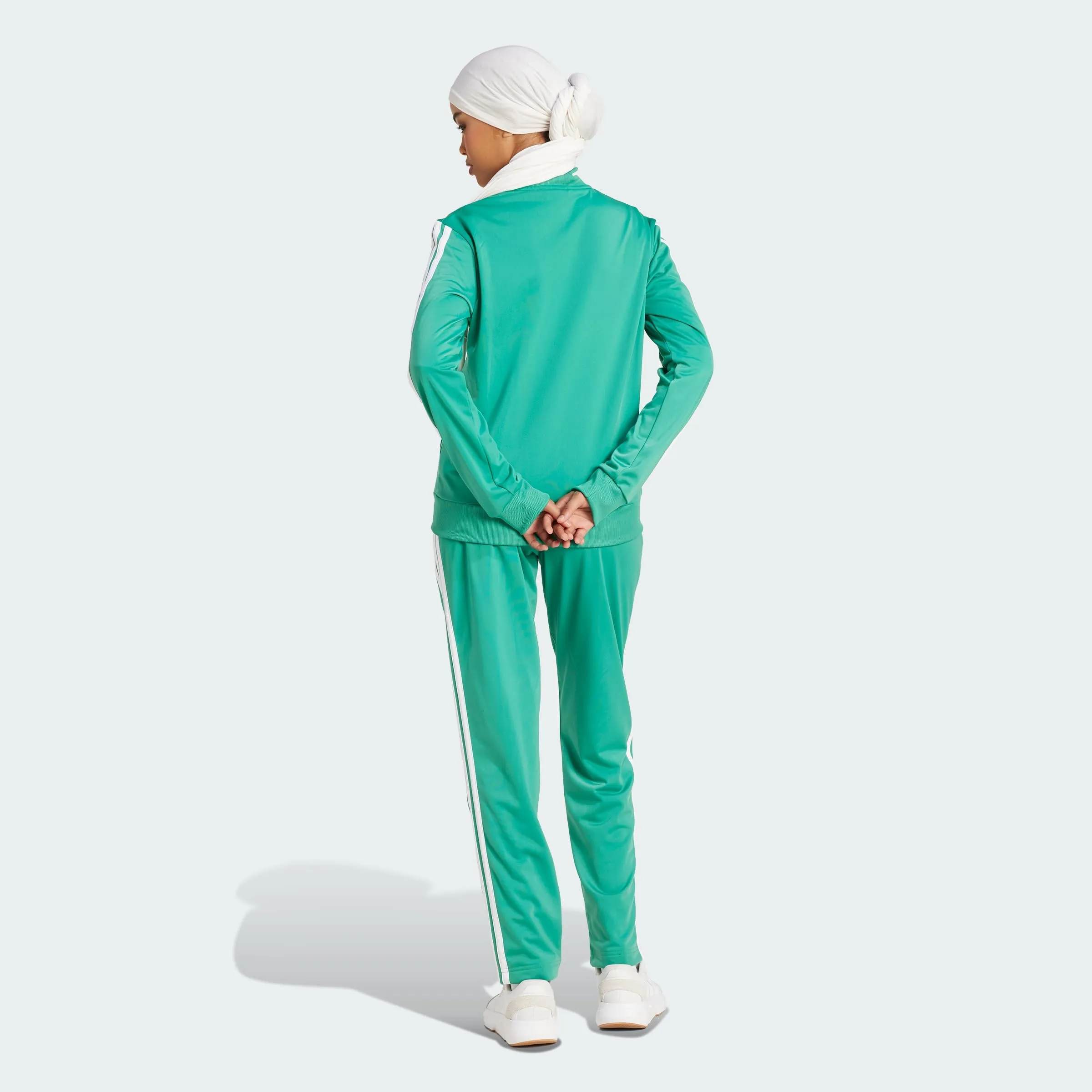 adidas Essentials 3-Stripes Tracksuit, Semi Court Green, M - immagine 4