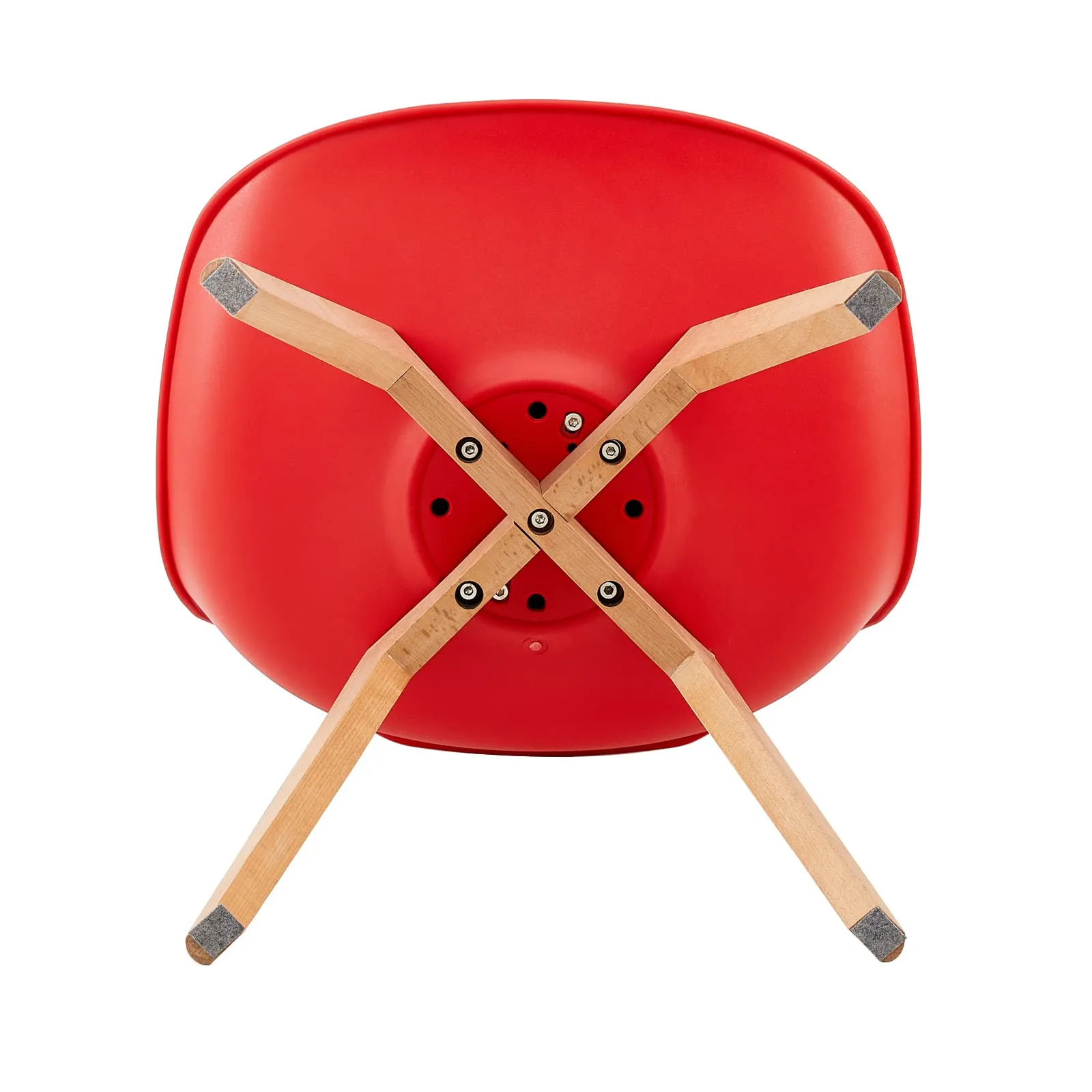 EGGREE Set di 8 Sedie da Pranzo e Cucina in Pelle PU e Legno, Rosso - immagine 7