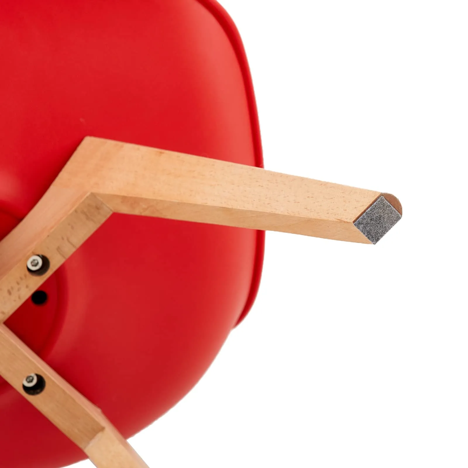 EGGREE Set di 8 Sedie da Pranzo e Cucina in Pelle PU e Legno, Rosso - immagine 8