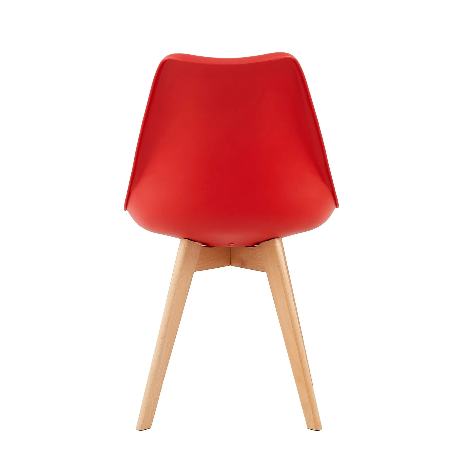 EGGREE Set di 8 Sedie da Pranzo e Cucina in Pelle PU e Legno, Rosso - immagine 9
