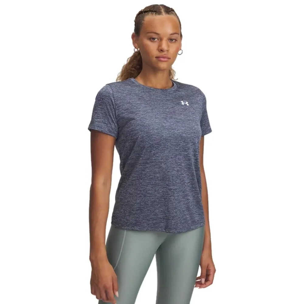 Under Armour Tech Twist Donna T-shirt Girocollo a Maniche Corte, Grigio Acquazzone/Bianco, XL - immagine 1