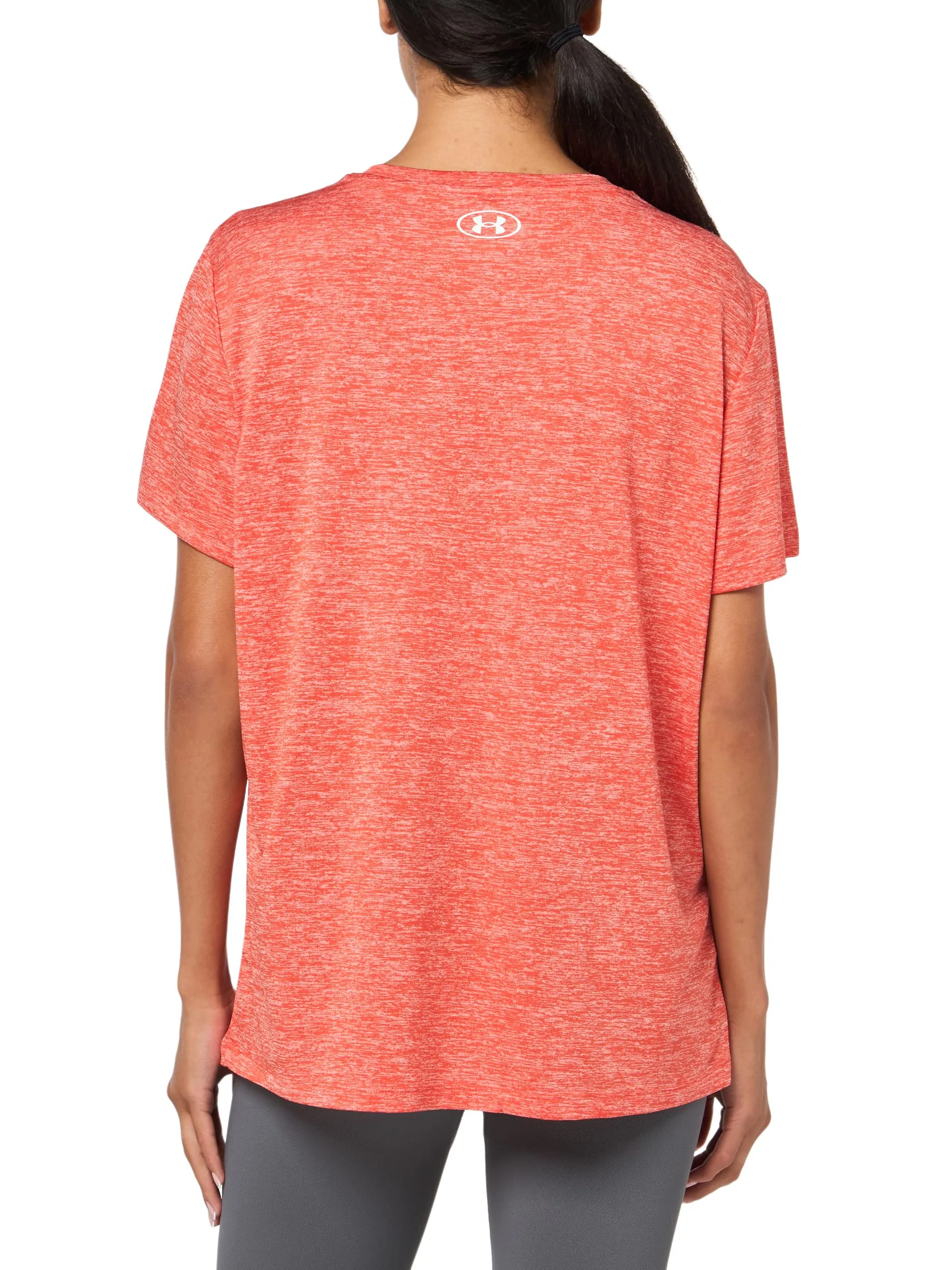 Under Armour UA Tech Twist Maglia da Donna a Maniche Corte, Fuoco/Bianco, S - immagine 2