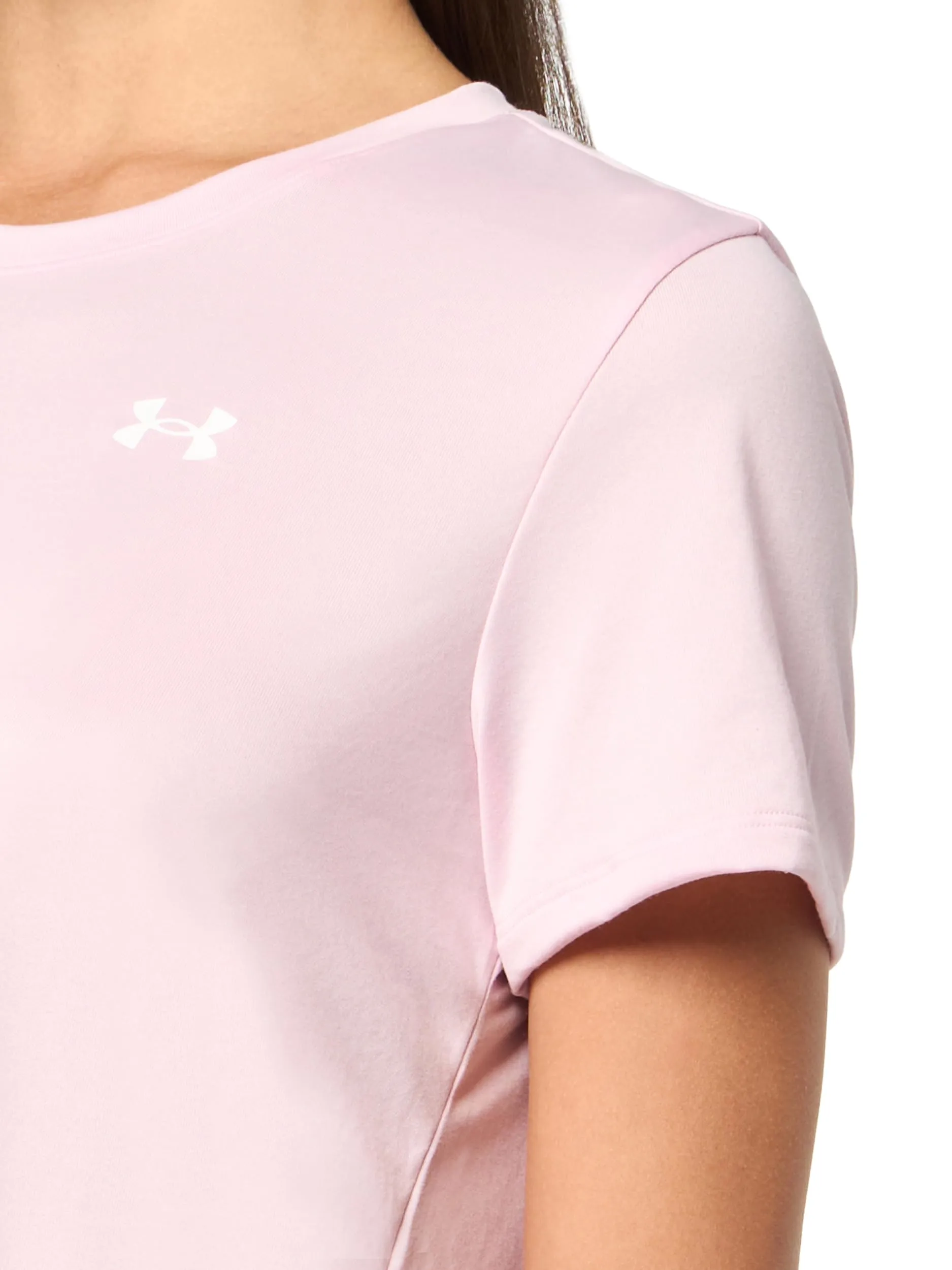 Under Armour Maglietta Tecnica a Maniche Corte da Donna, Prime Pink/Bianco, XL - immagine 3