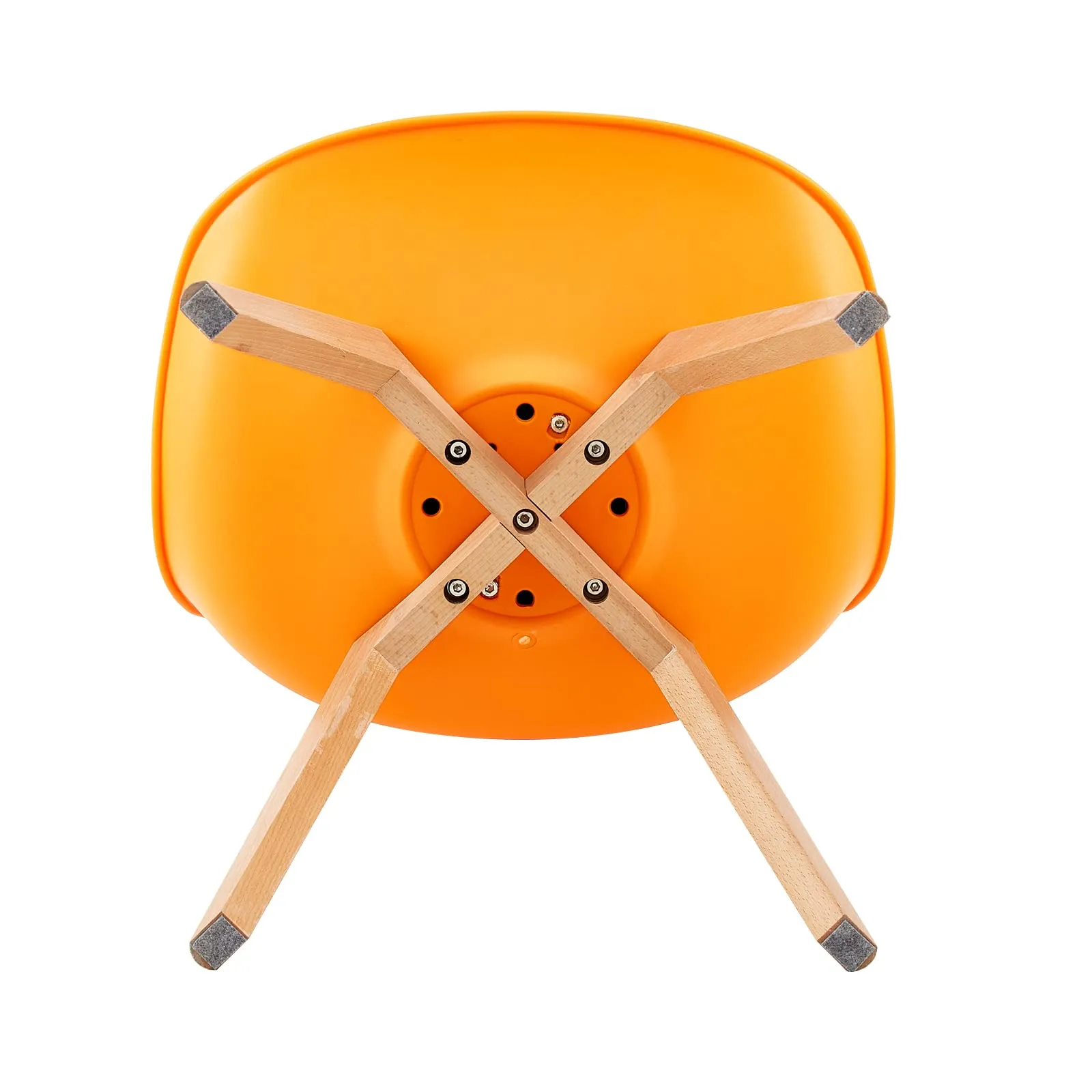 EGGREE Set di 8 Sedie da Pranzo e Cucina in Pelle PU con Gambe in Legno, Arancione - immagine 9
