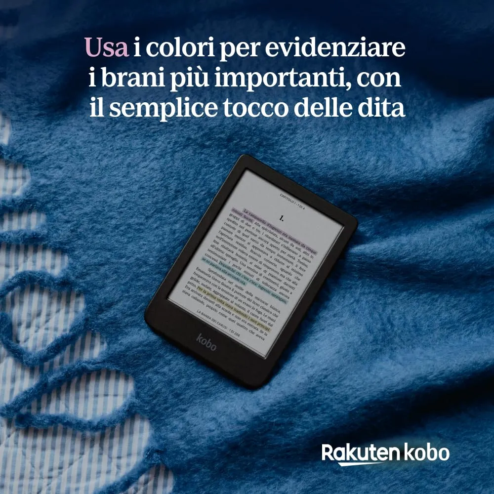 Kobo Clara Colour eReader - Display E Ink Kaleido 3 da 6”, Impermeabile (Nero) - immagine 5