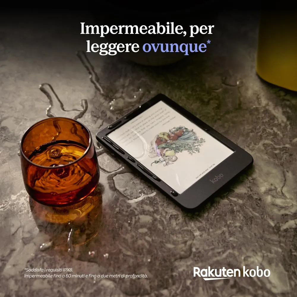 Kobo Clara Colour eReader - Display E Ink Kaleido 3 da 6”, Impermeabile (Nero) - immagine 7