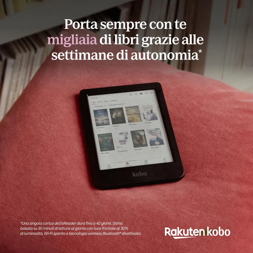 Kobo Clara Colour eReader - Display E Ink Kaleido 3 da 6”, Impermeabile (Nero) - immagine 8