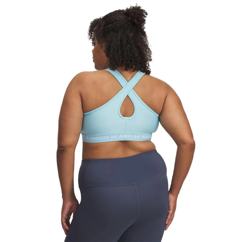 Under Armour Reggiseno Medio Incrociato sulla Schiena, Stream/Bianco, XXL - immagine 2