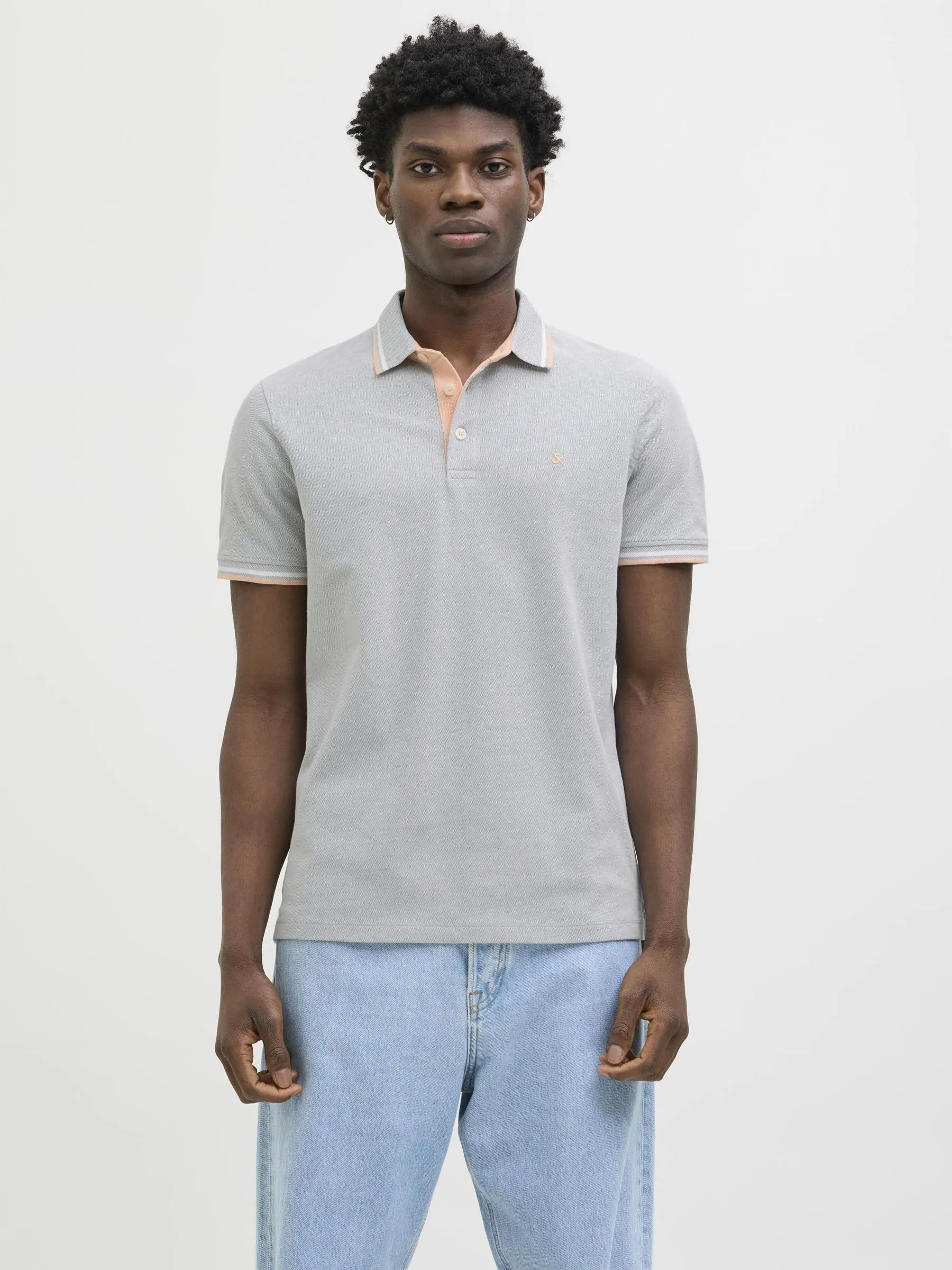 Jack & Jones Jjepaulos Polo Shirt, Light Grey, S - immagine 2