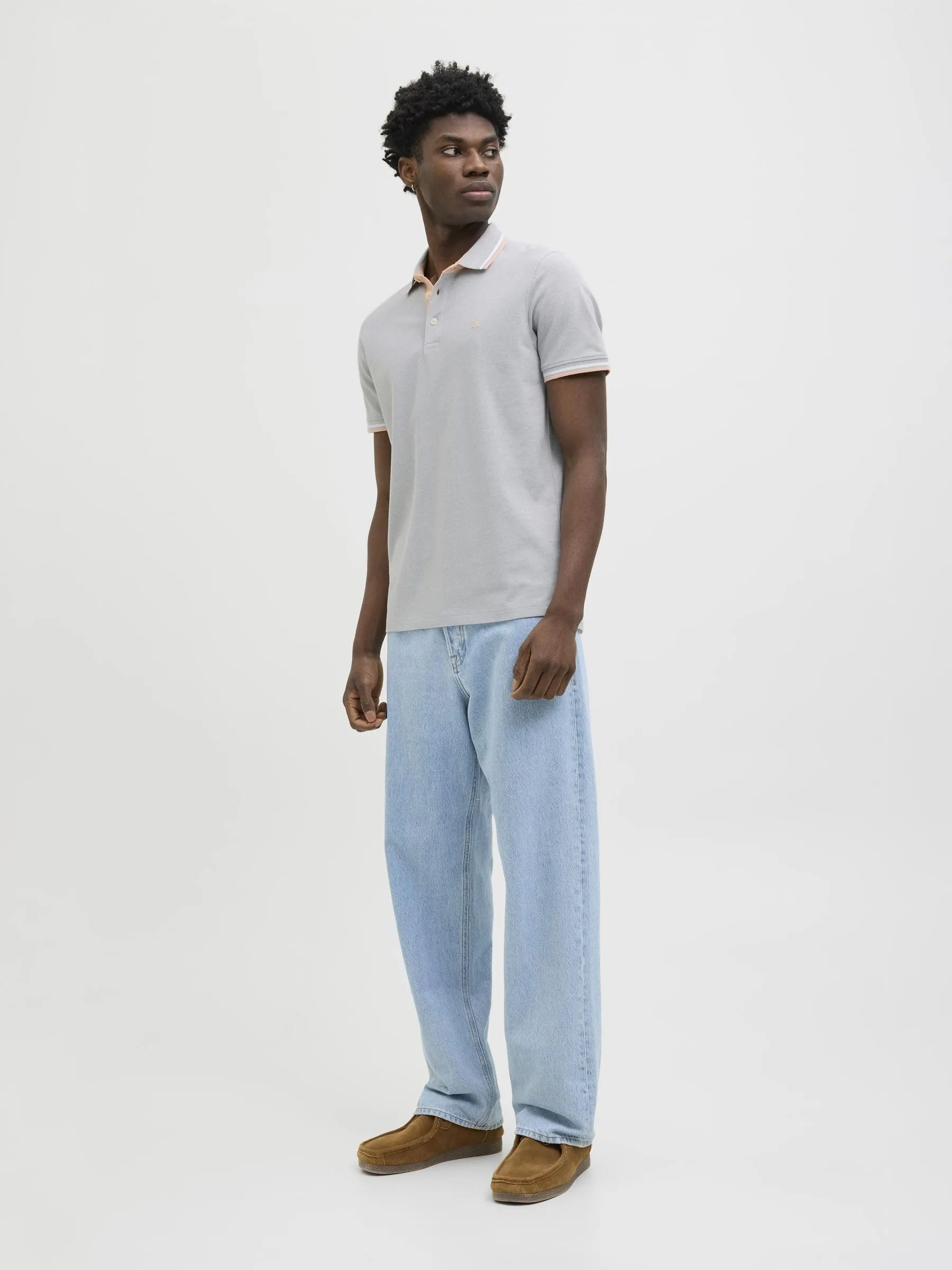 Jack & Jones Jjepaulos Polo Shirt, Light Grey, S - immagine 5