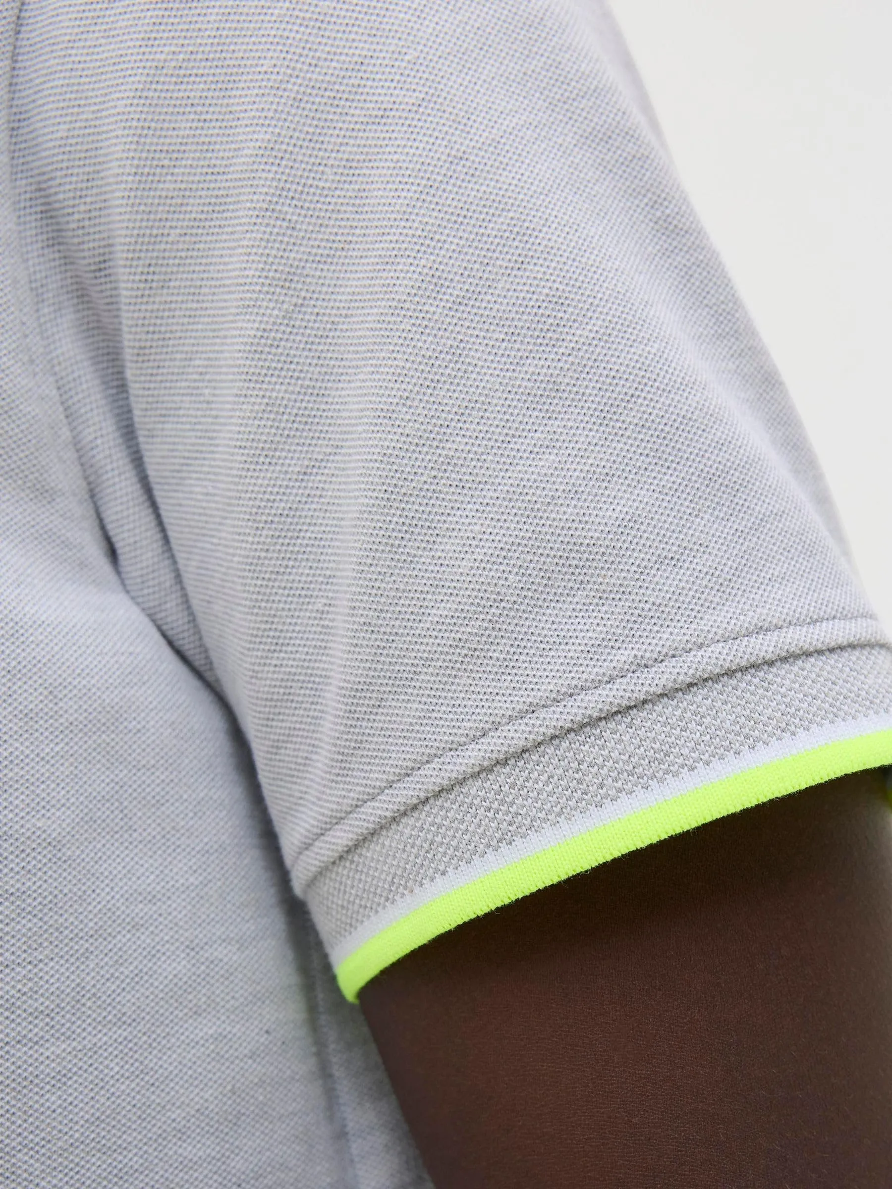 Jack & Jones Jjepaulos Polo SS Noos, Light Grey Melange/Neon, M - immagine 7