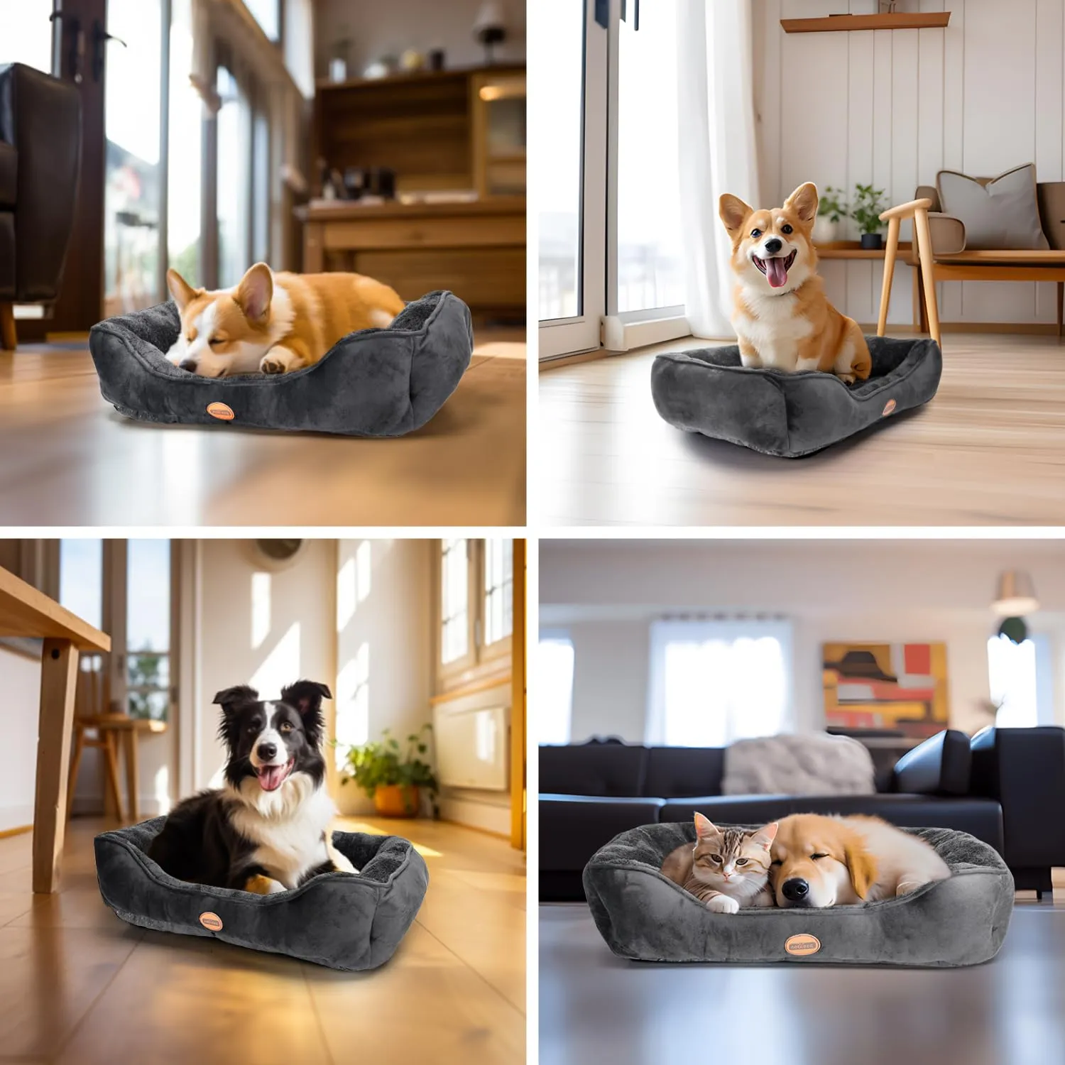 Nobleza Cuccia per Cani Interno, Cuscino Morbido Traspirante e Lavabile, Nero, 67x57cm - immagine 7