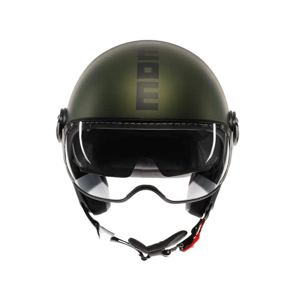 MOMO Design FGTR EVO E2206 Casco Jet con Visiera Parasole, Verde Opaco/Nero, XS - immagine 2