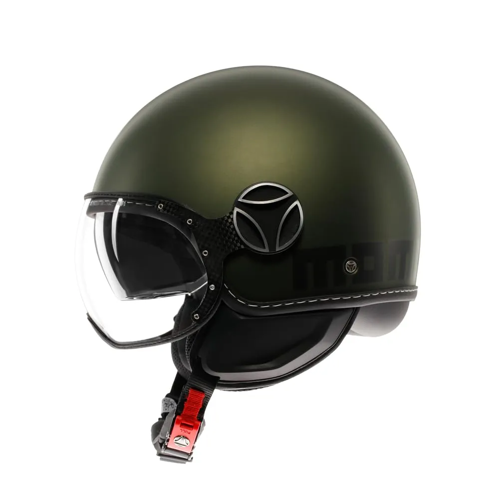 MOMO Design FGTR EVO E2206 Casco Jet con Visiera Parasole, Verde Opaco/Nero, XS - immagine 4