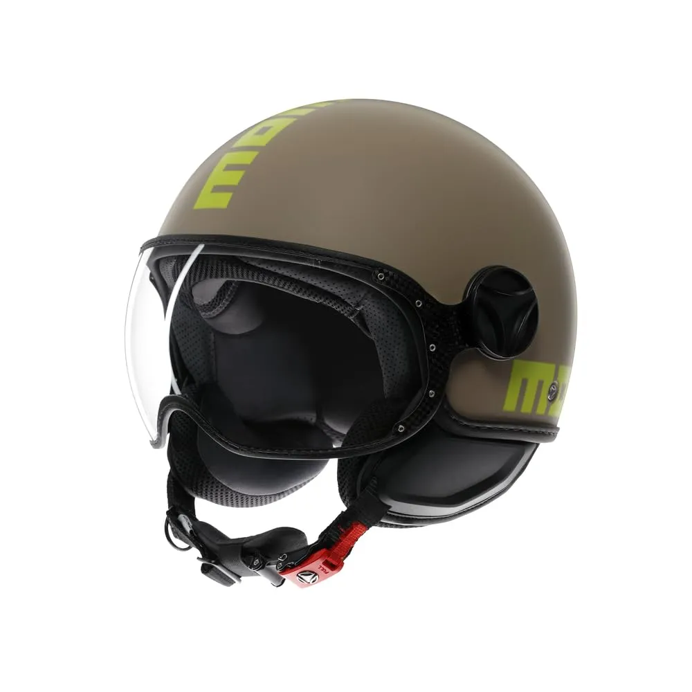 Momo Design FGTR Classic E2206 Casco Jet, Sabbia Opaco/Lime, XL - immagine 1