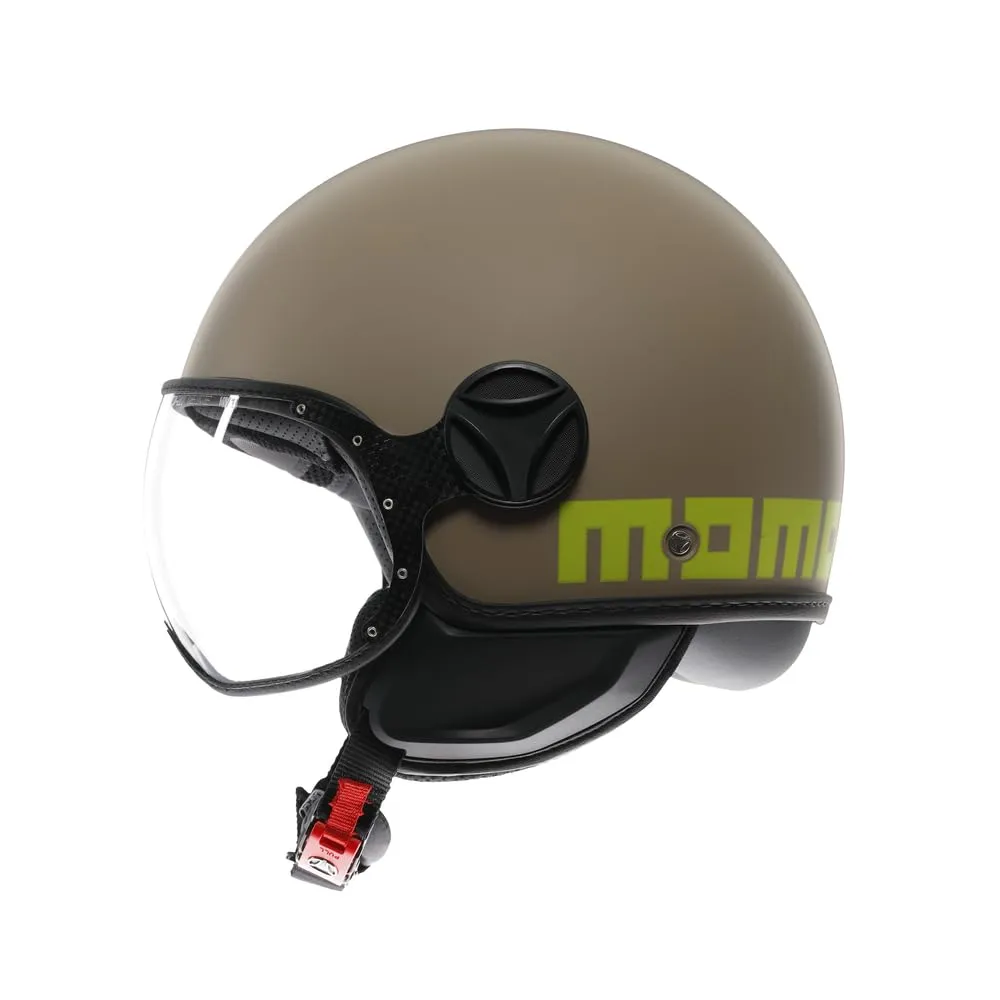 Momo Design FGTR Classic E2206 Casco Jet, Sabbia Opaco/Lime, XL - immagine 4