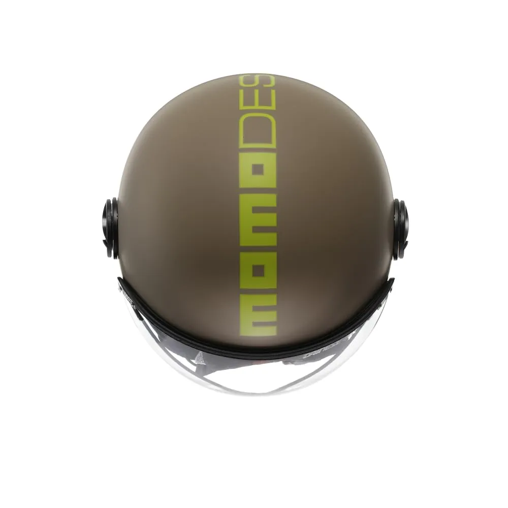 Momo Design FGTR Classic E2206 Jet Helmet, Matte Sand/Lime, L - immagine 6