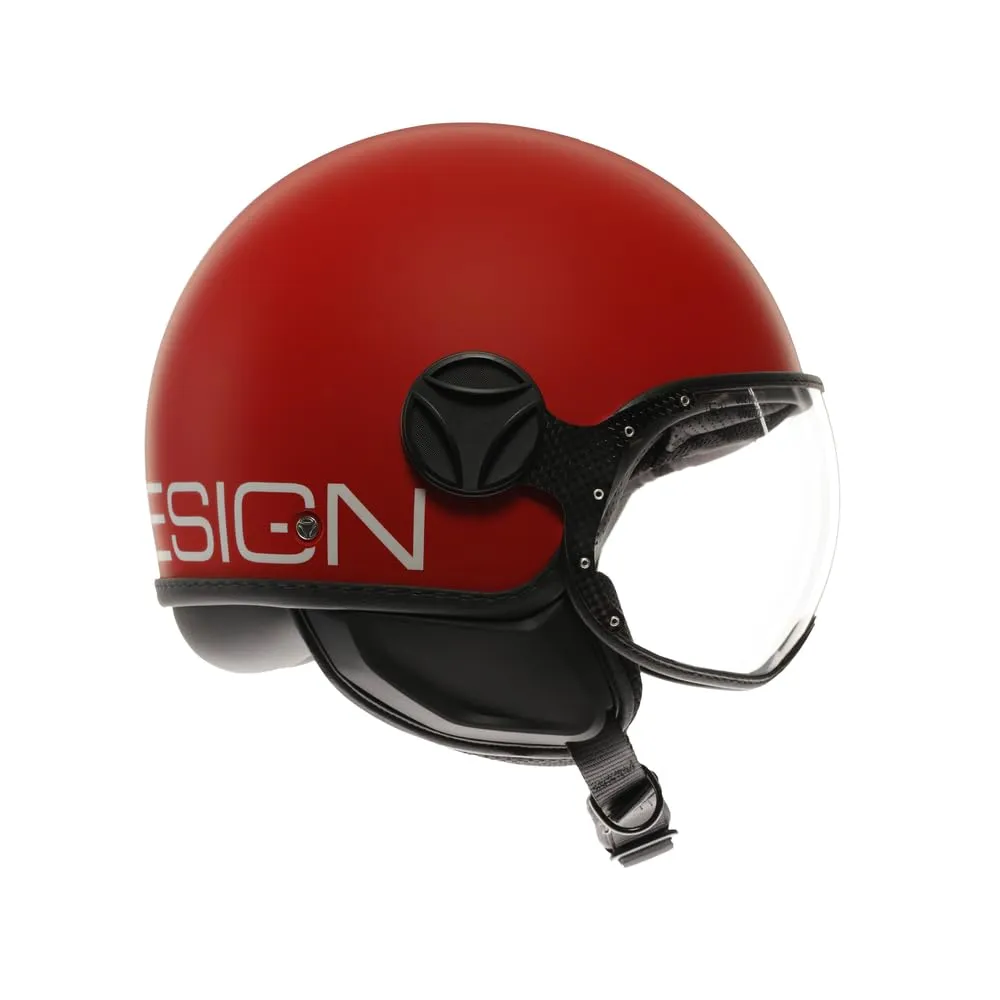 Momo Design FGTR Classic E2206 Casco Jet, Candy Rosso Opaco/Bianco, L - immagine 3
