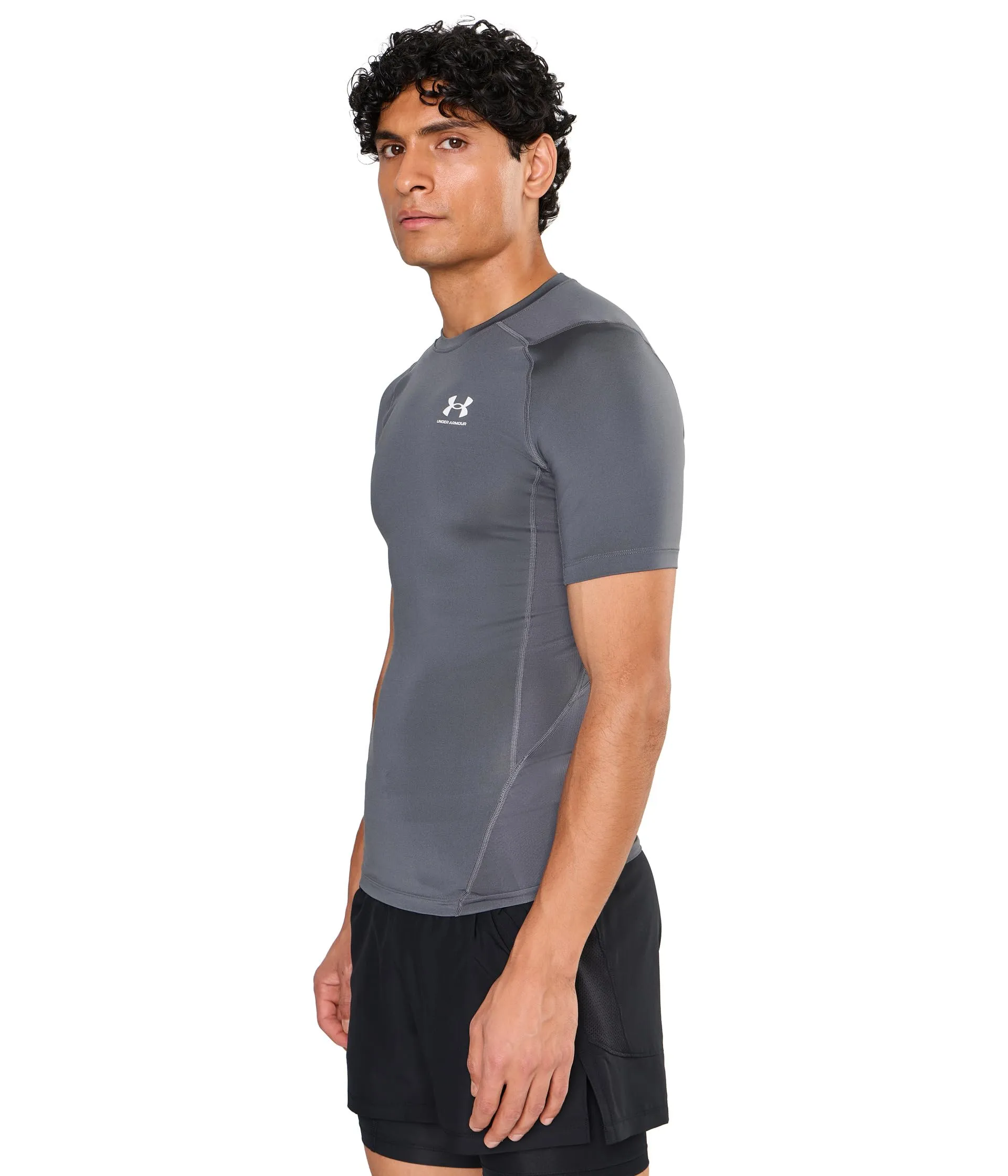 Under Armour Men's Heatgear Compression Shirt Castlerock/White 3XL - immagine 3